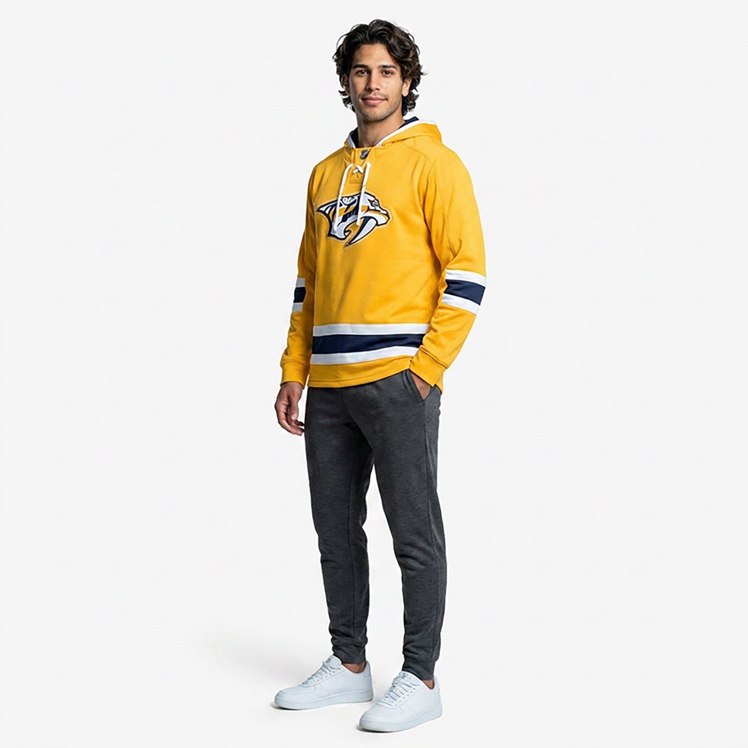 Fanatics Men's Nashville Predators Prime Time Fleece Lace Up Hoodie