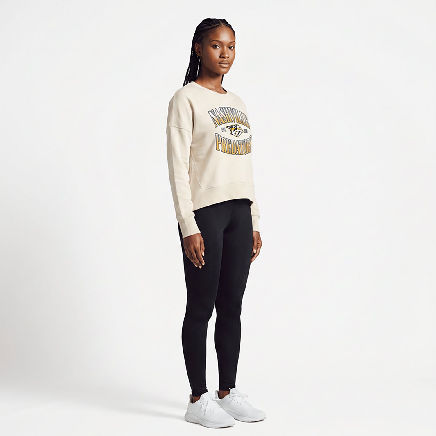 Fanatics Women's Nashville Predators Slice French Terry Crew Sweatshirt - view number 3