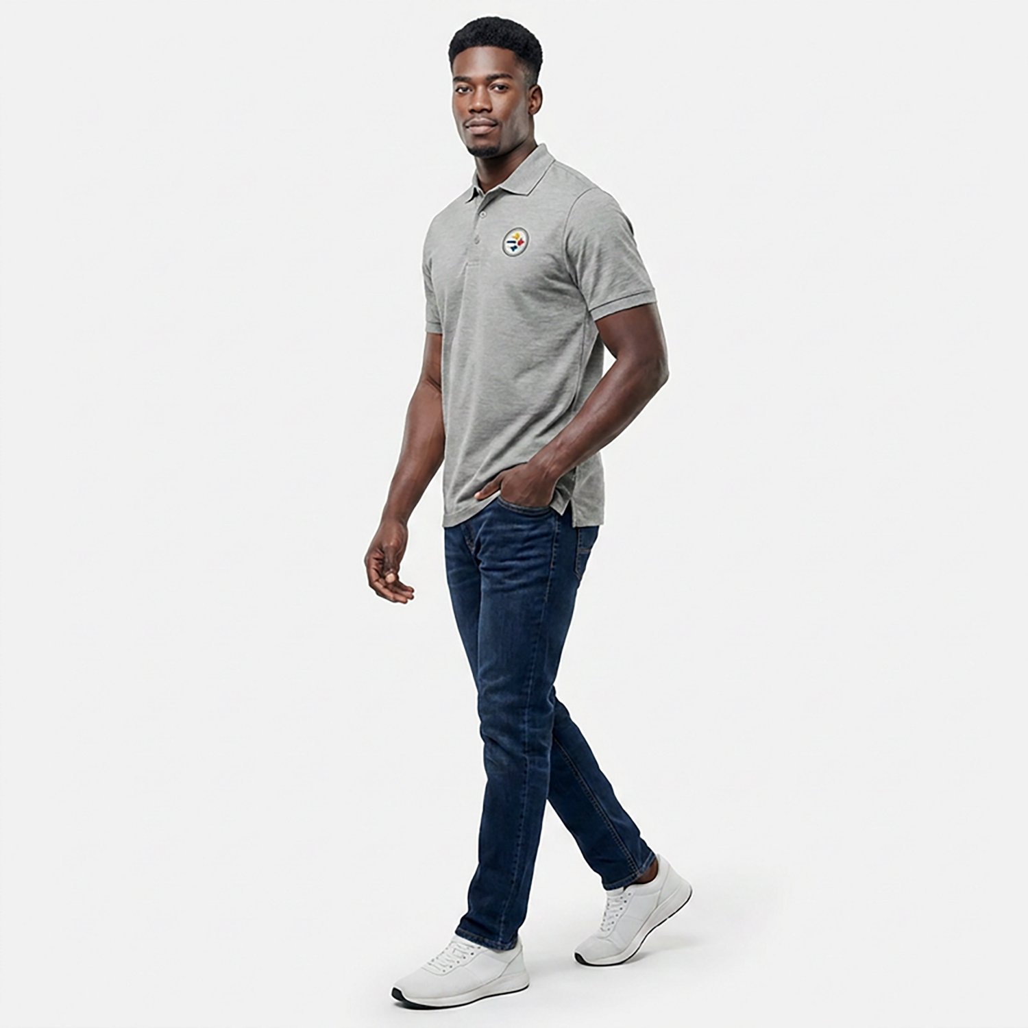 Antigua Men's Pittsburgh Steelers Legacy Pique Short Sleeve Polo Shirt - view number 2