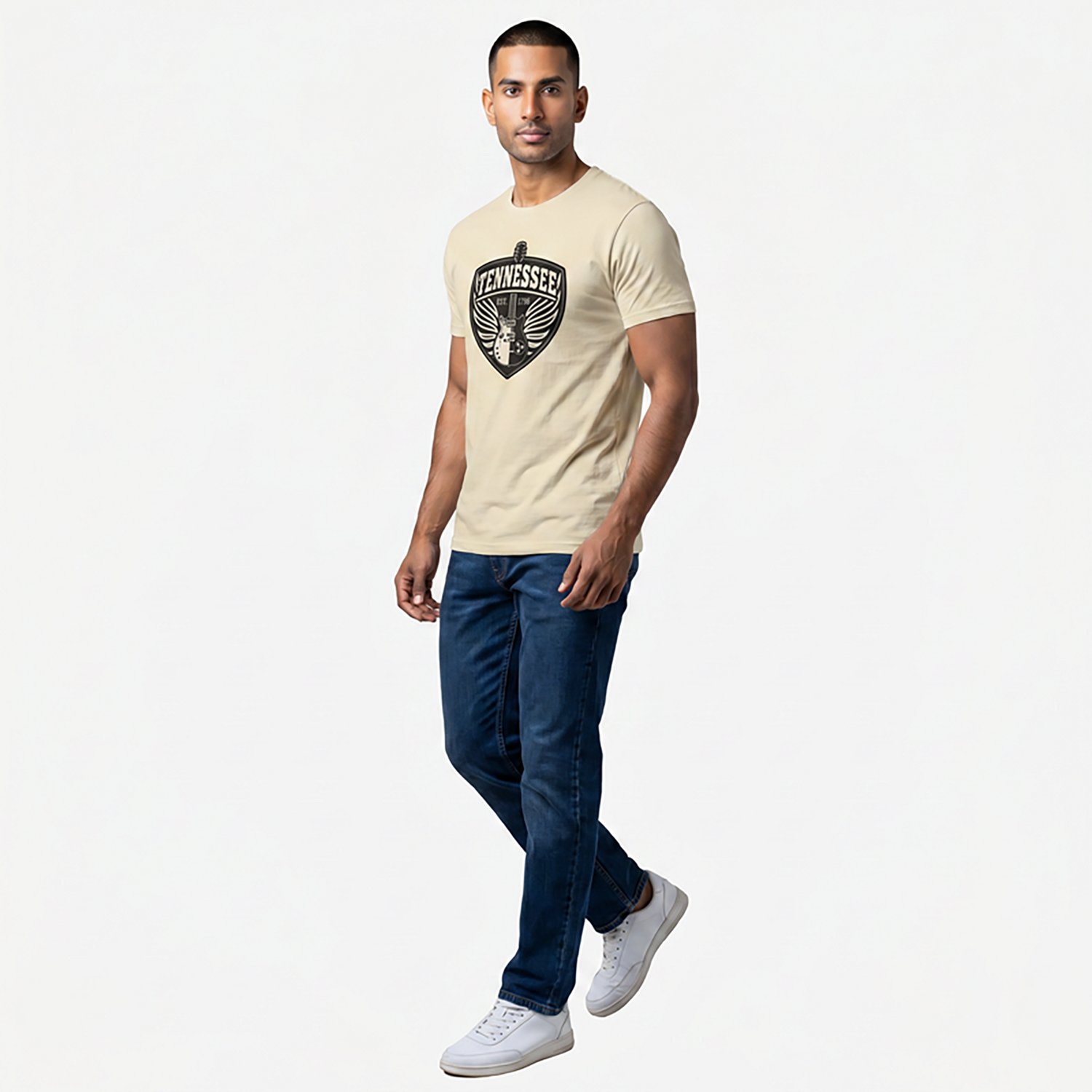 State Life Men's TN Guitar Badge T-shirt