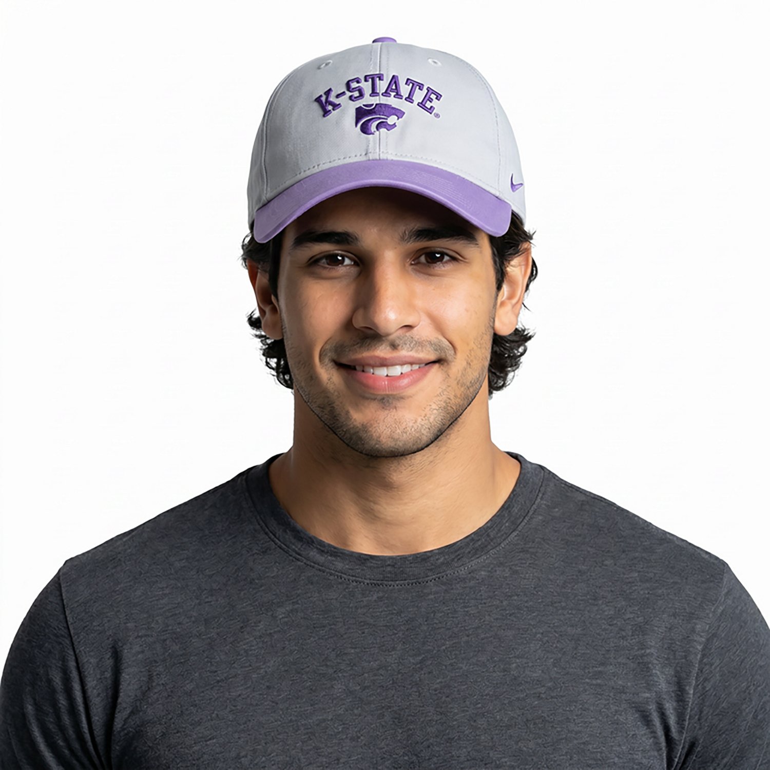 Nike Adults’ Kansas State Lavender Arch Club Colorblock Cap - view number 4