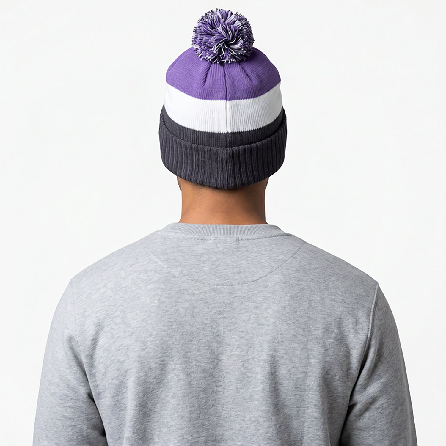 Nike Adults' Kansas State University Wildcats Lavender Club Stripe Beanie - view number 5