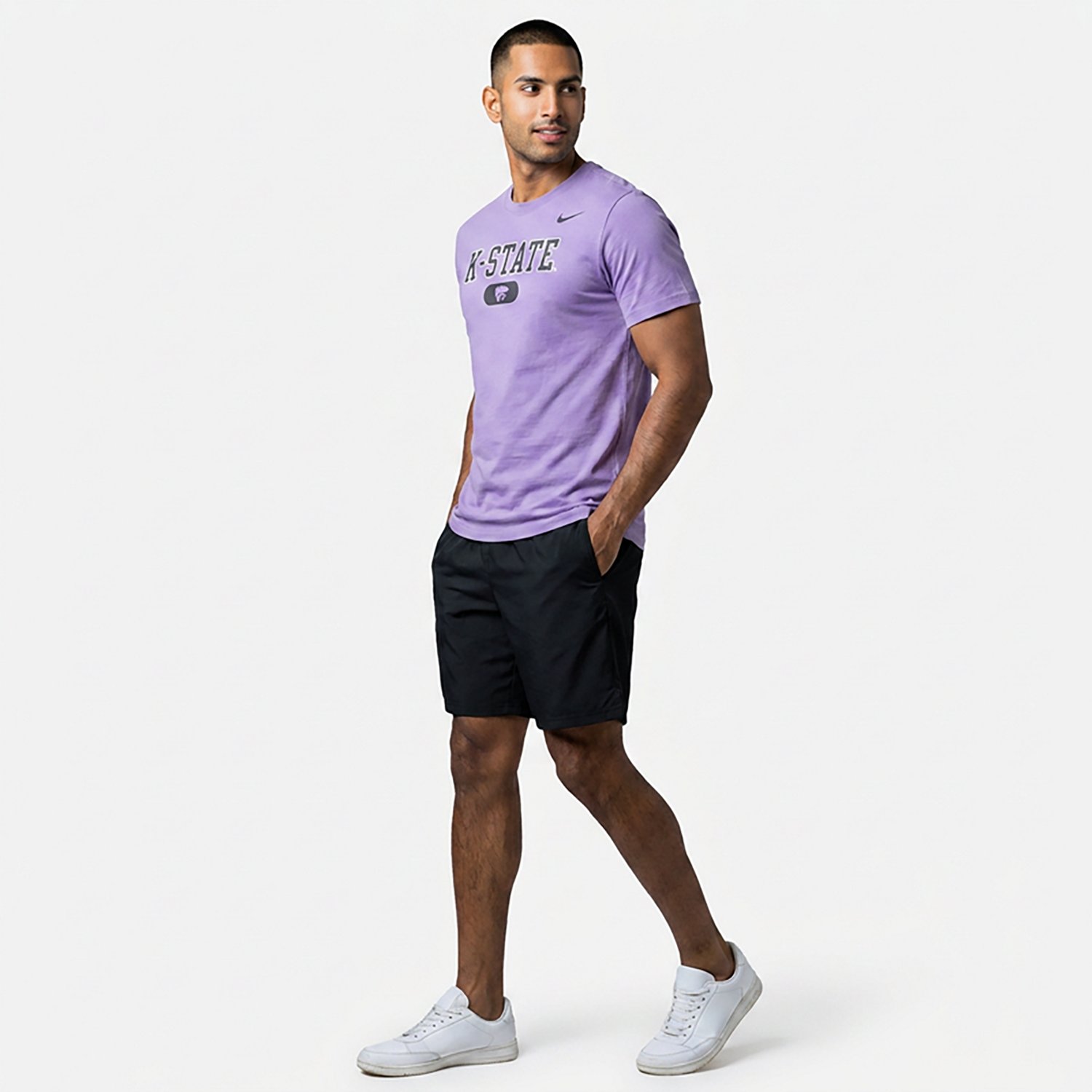 Nike Men's Kansas State Lavender Pill Core Cotton T-shirt - view number 3