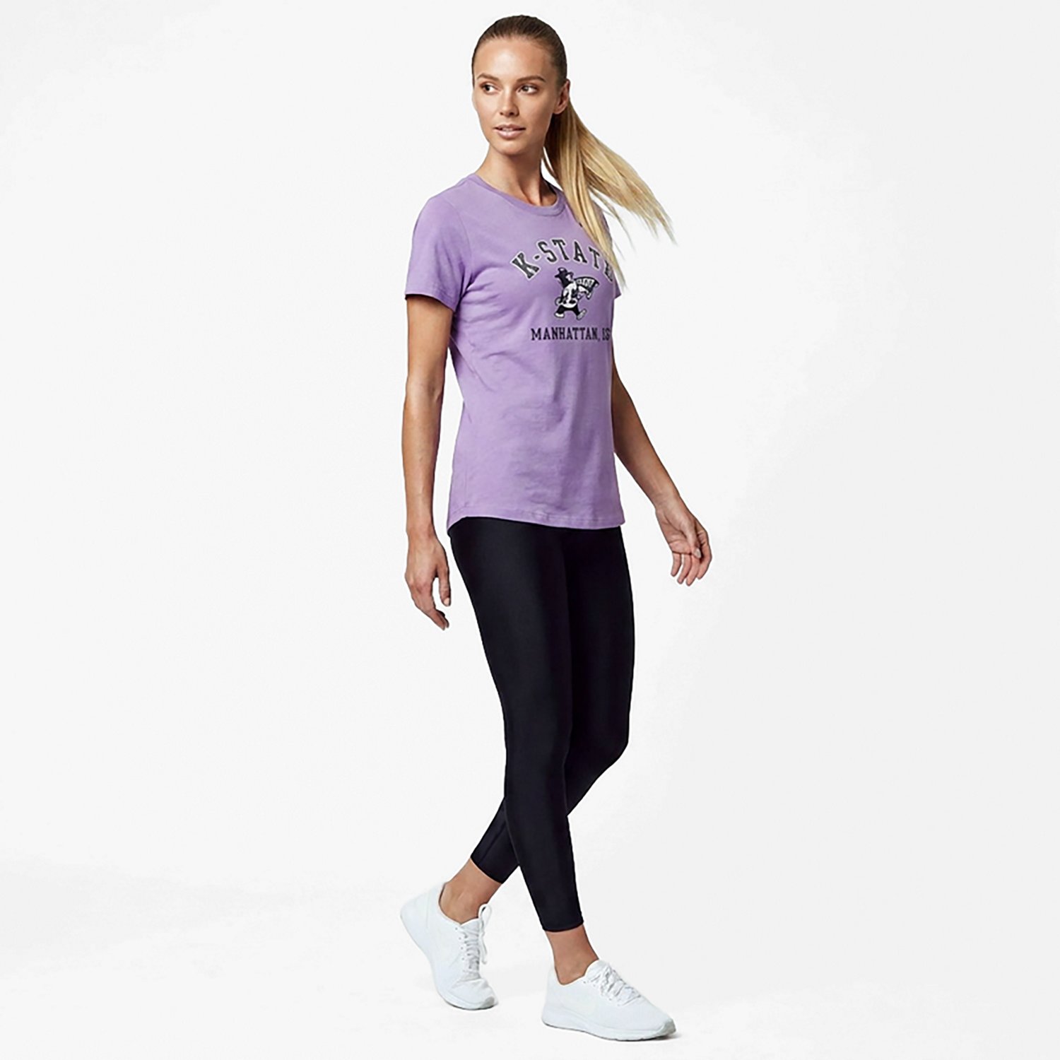 Nike Women's Kansas State Lavender Flag Core Cotton T-shirt - view number 3