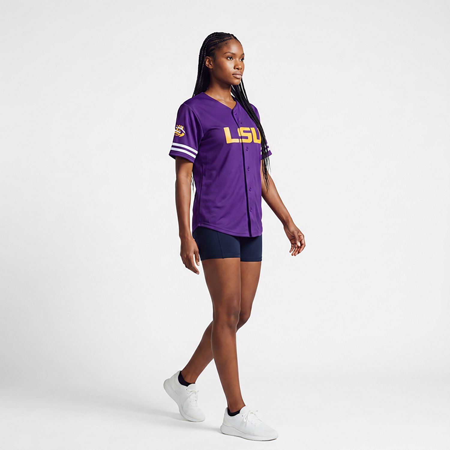 Hype and Vice Women's LSU Tigers Cropped Baseball Jersey