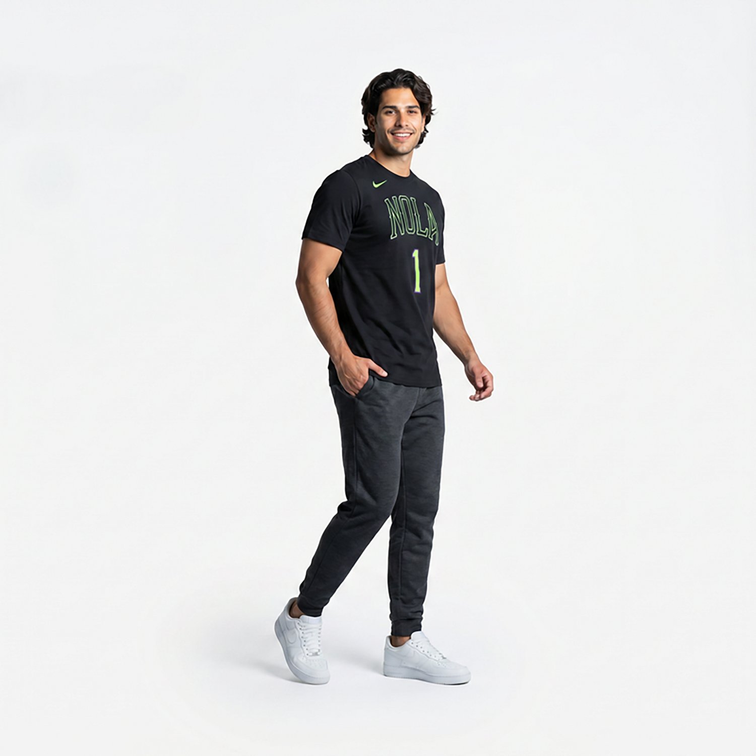Nike Men's New Orleans Pelicans Zion Williamson #1 Essentials City Edition T-shirt - view number 3