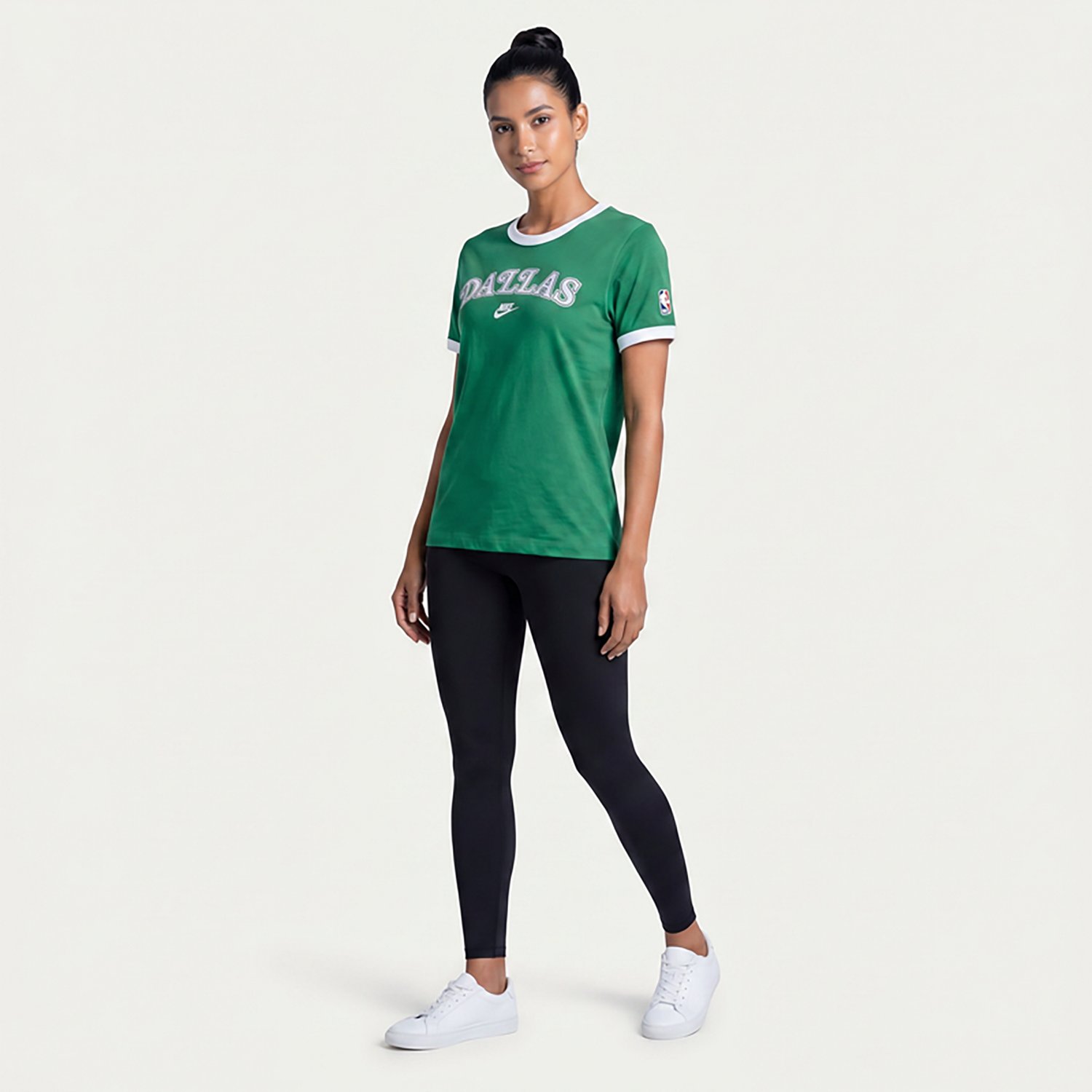 Nike Women's Dallas Mavericks Hardwood Classic Ringer Short Sleeve T-shirt - view number 3