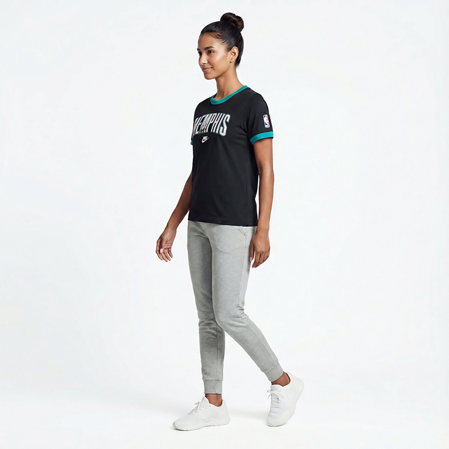 Nike Women's Memphis Grizzlies Hardwood Classic Ringer Short Sleeve T-shirt - view number 3