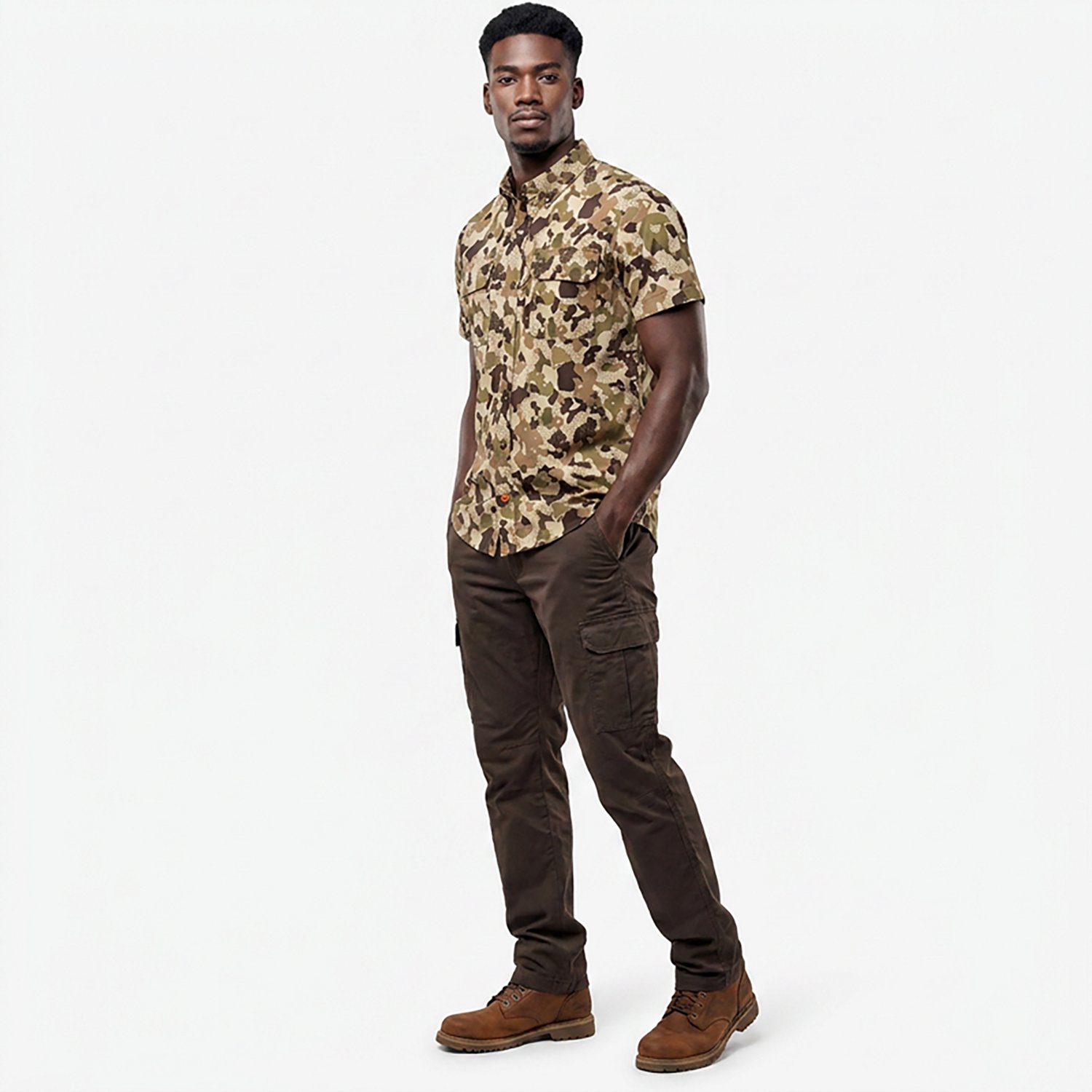 Duck Camp Men's Lightweight Hunting Camo Polo Shirt