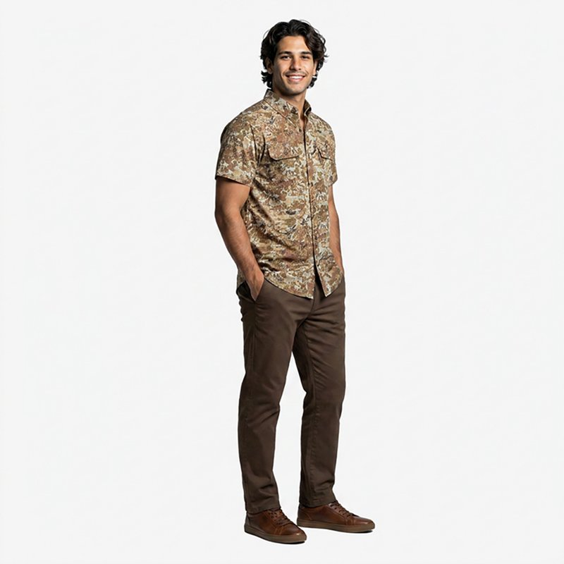 Duck Camp Men's Lightweight Hunting Camo Polo Shirt