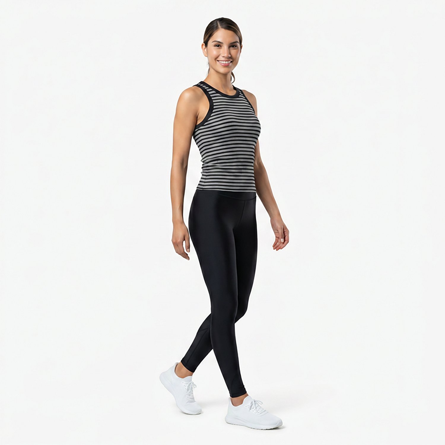BCG Women's Sign Stripe High Neck Rib Tank - view number 2