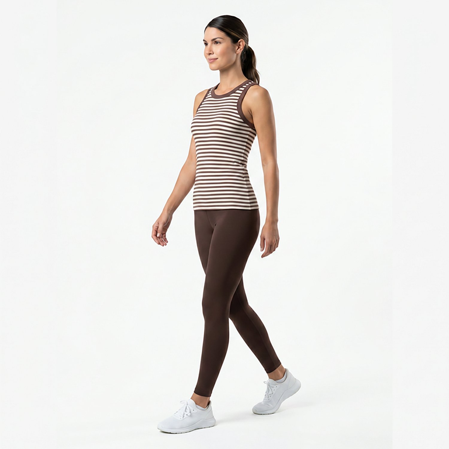 BCG Women's Sign Stripe High Neck Rib Tank