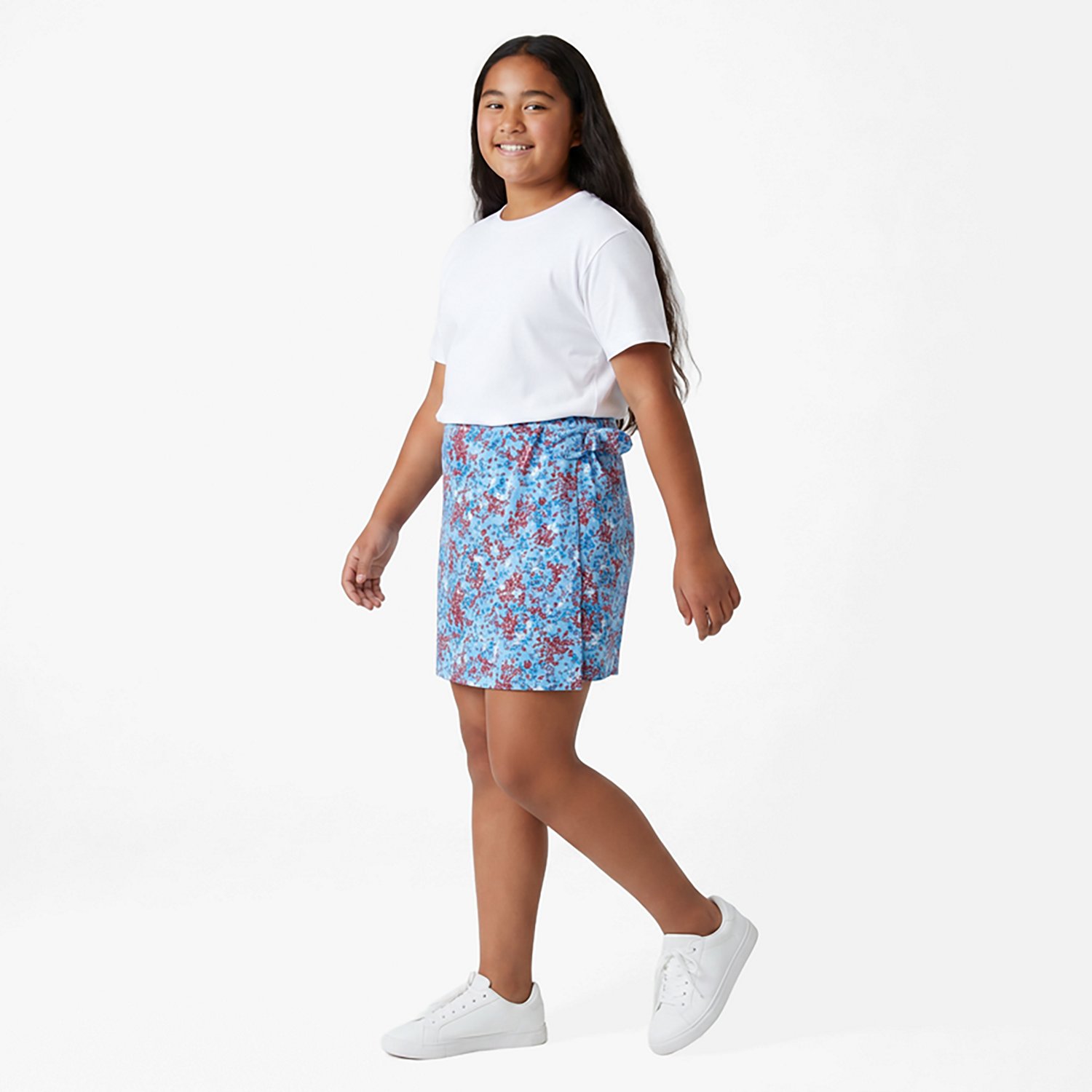 BCG Girls' Wrap Tie Printed Skort