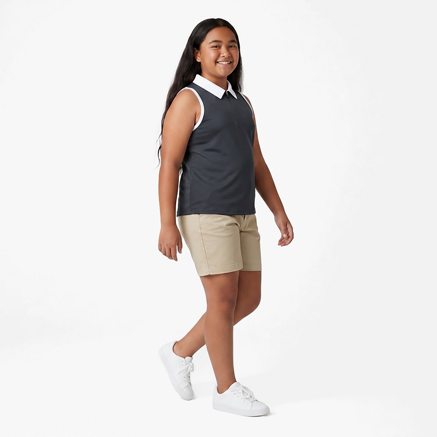 BCG Girls' Tennis Swing 1/4 Zip Sleeveless Polo Shirt - view number 3