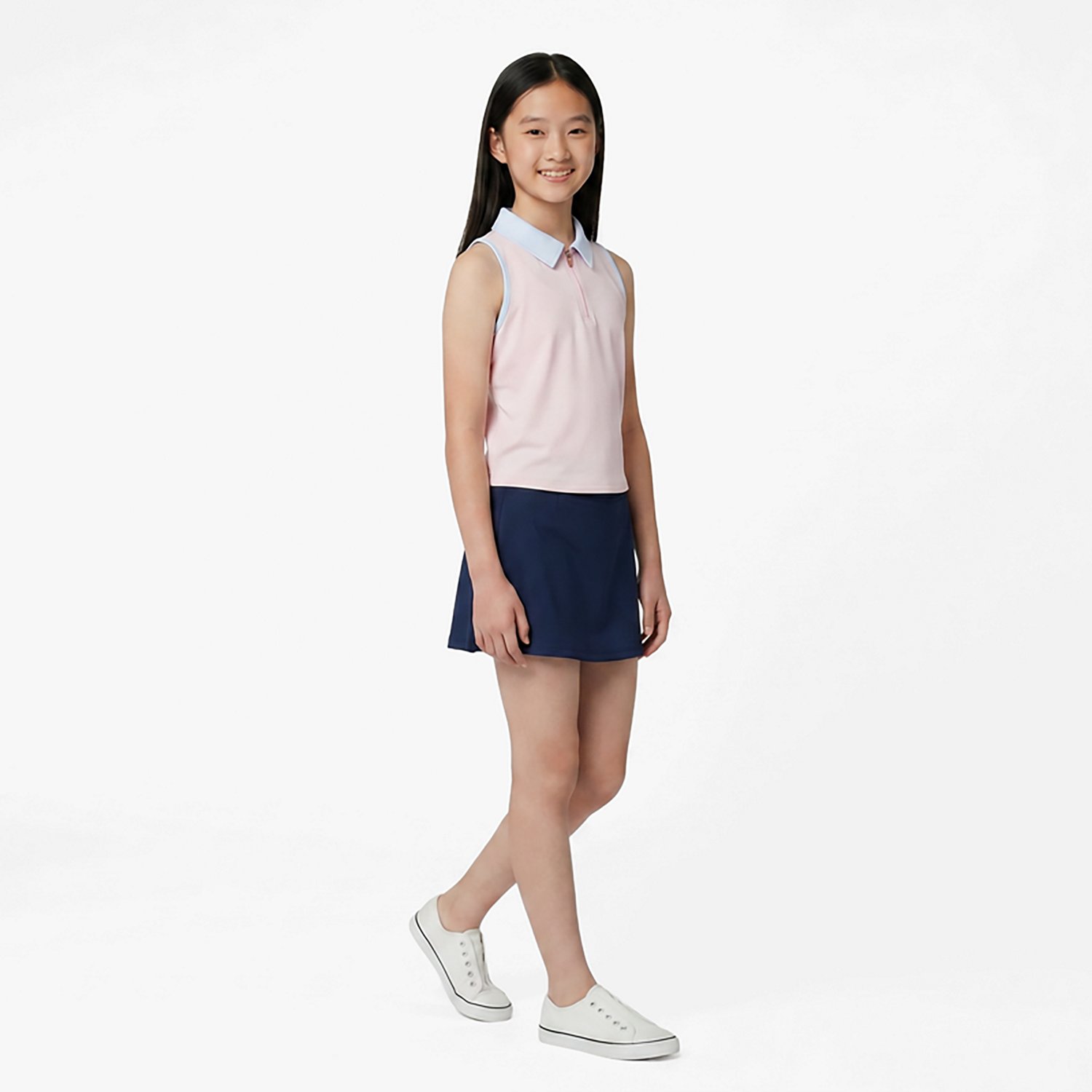 BCG Girls' Tennis Swing 1/4 Zip Sleeveless Polo Shirt - view number 3
