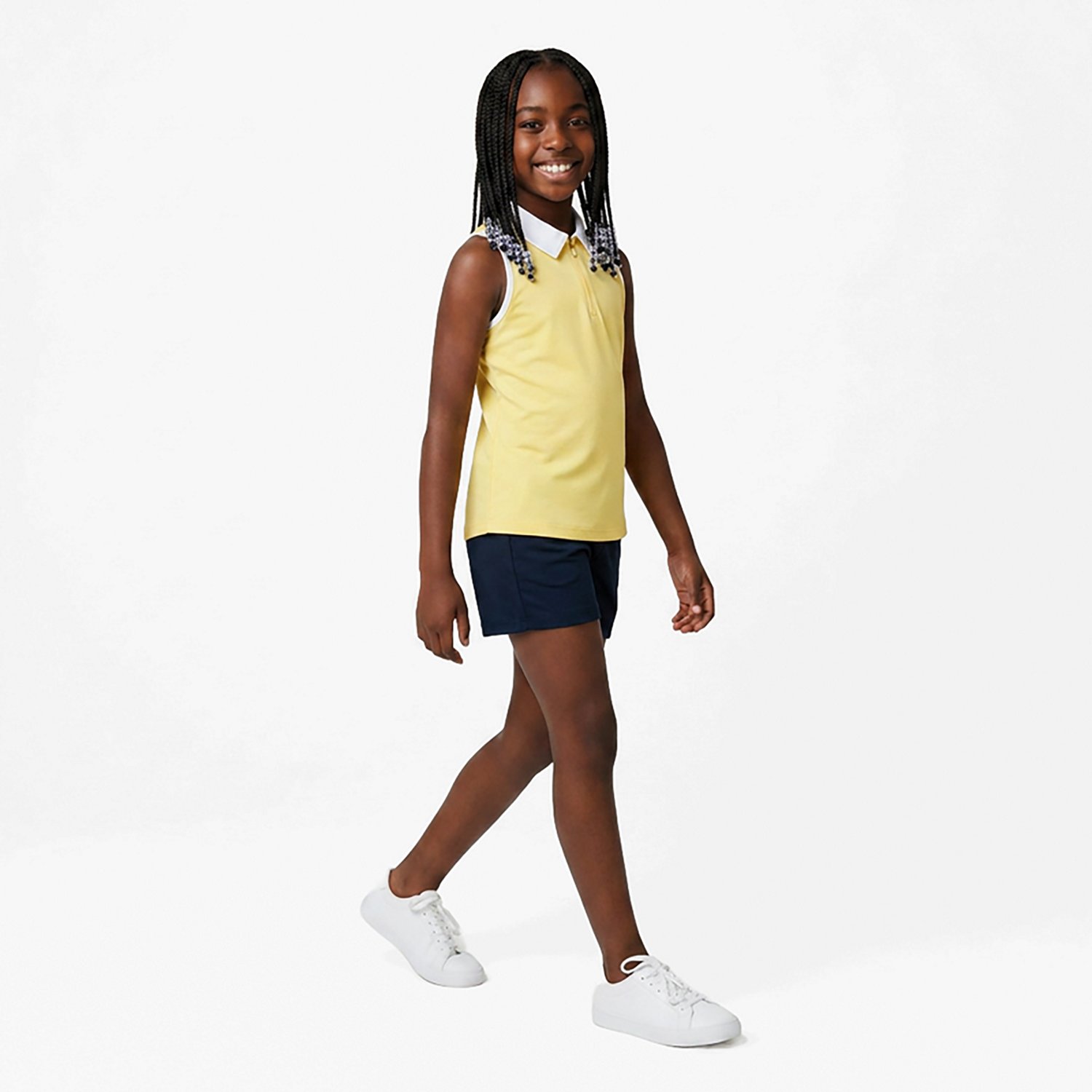 BCG Girls' Tennis Swing 1/4 Zip Sleeveless Polo Shirt - view number 3