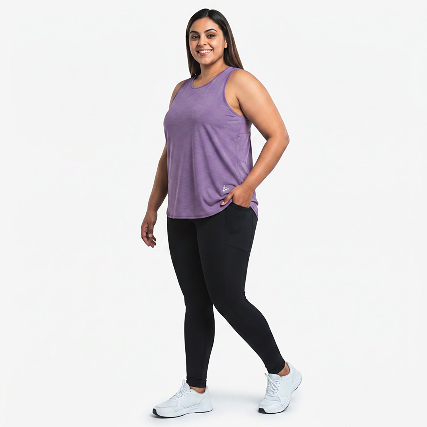 BCG Women's Plus Infinity Mesh Back Tank Top