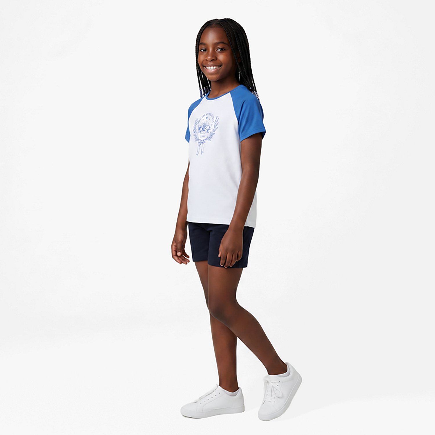 BCG Girls' Lifestyle Cotton Raglan Varsity T-Shirt