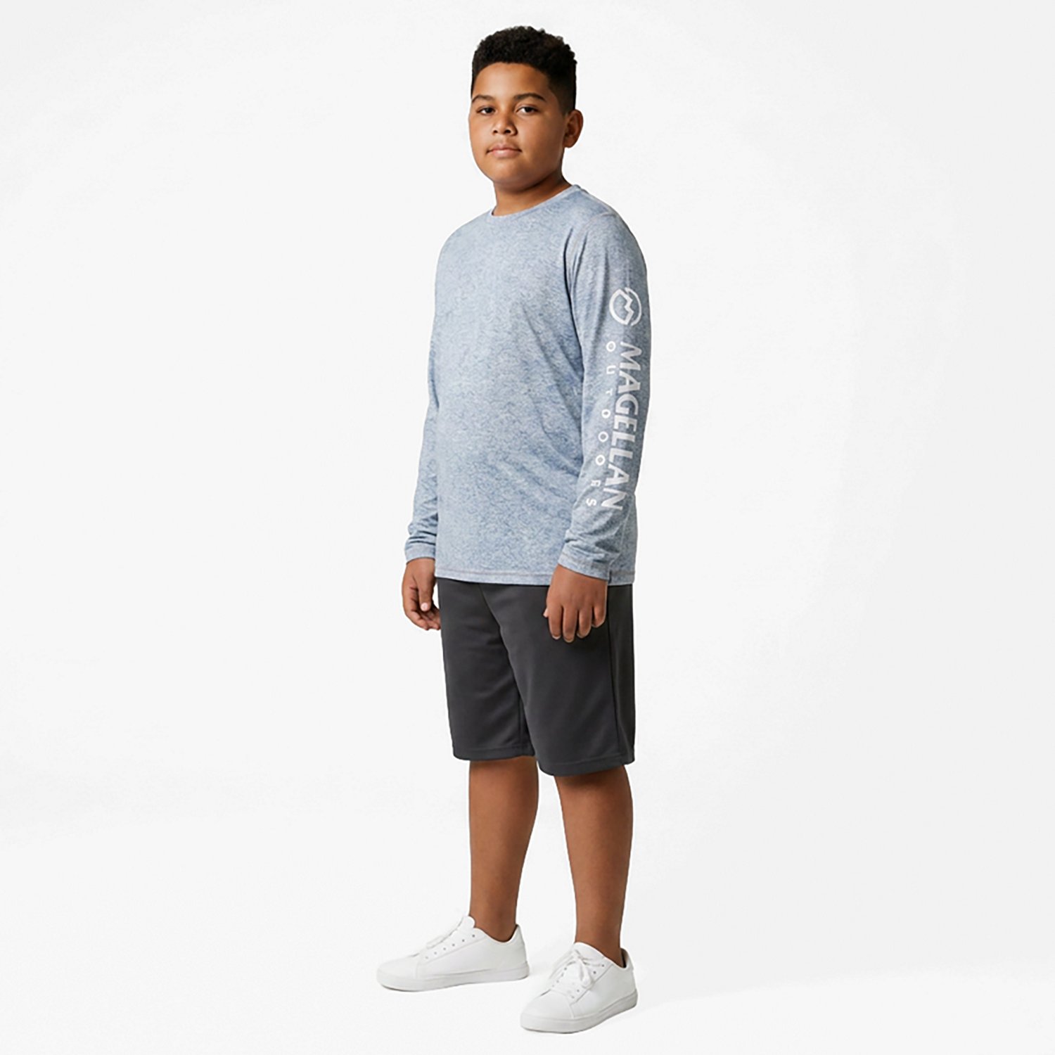 Magellan Outdoors Boys' RT Breeze Reversible Crew Long Sleeve T-shirt