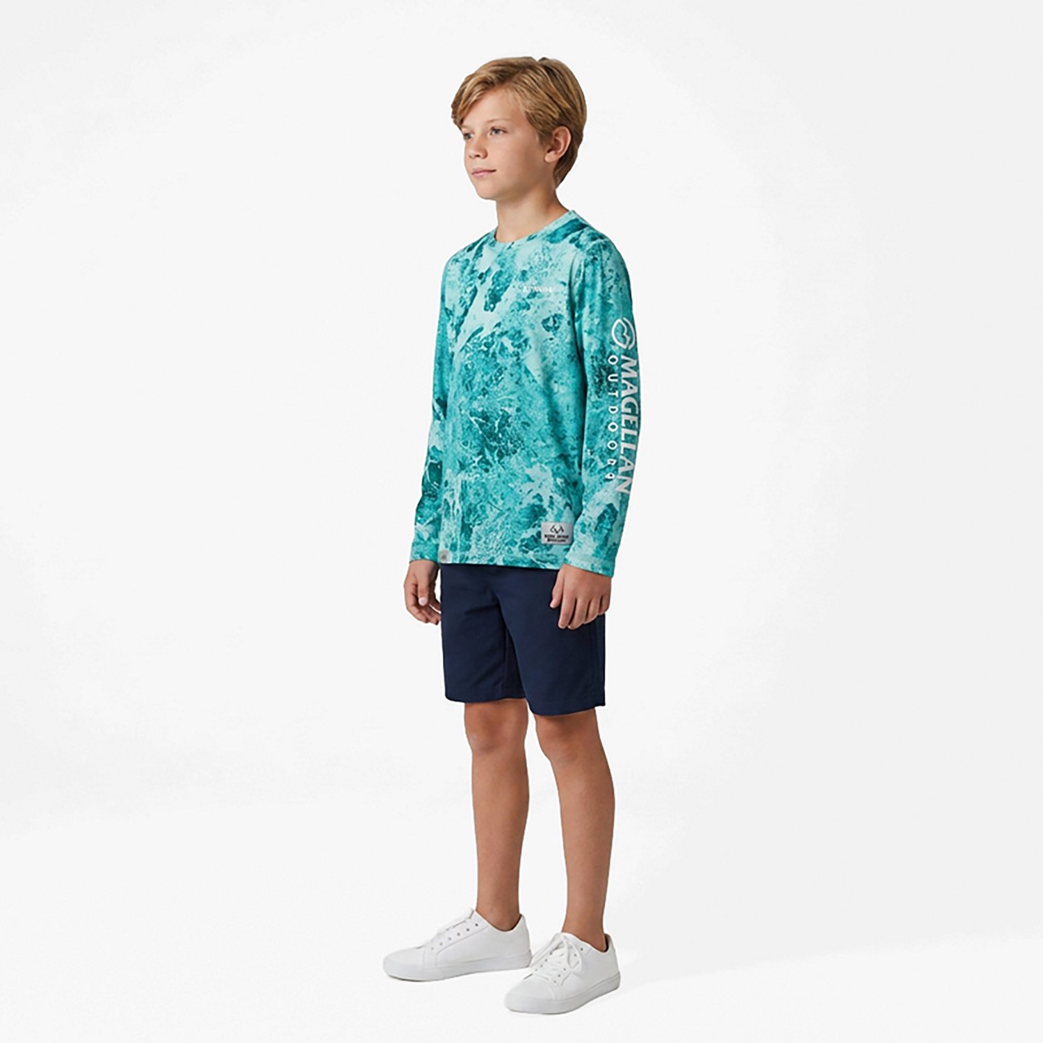 Magellan Outdoors Boys' RT Breeze Reversible Crew Long Sleeve T-shirt