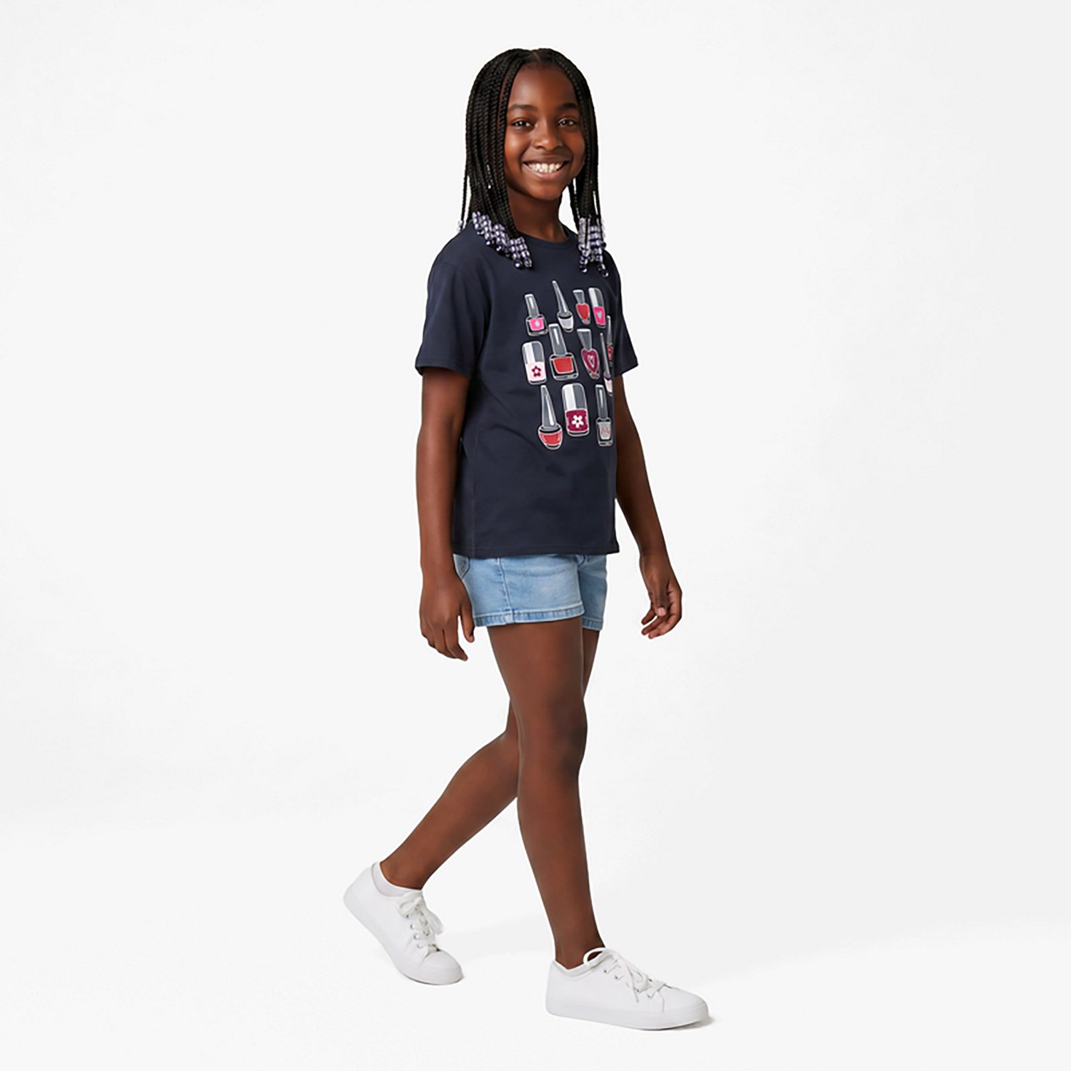 BCG Girls' Lifestyle Cotton Boxy Polish T-shirt