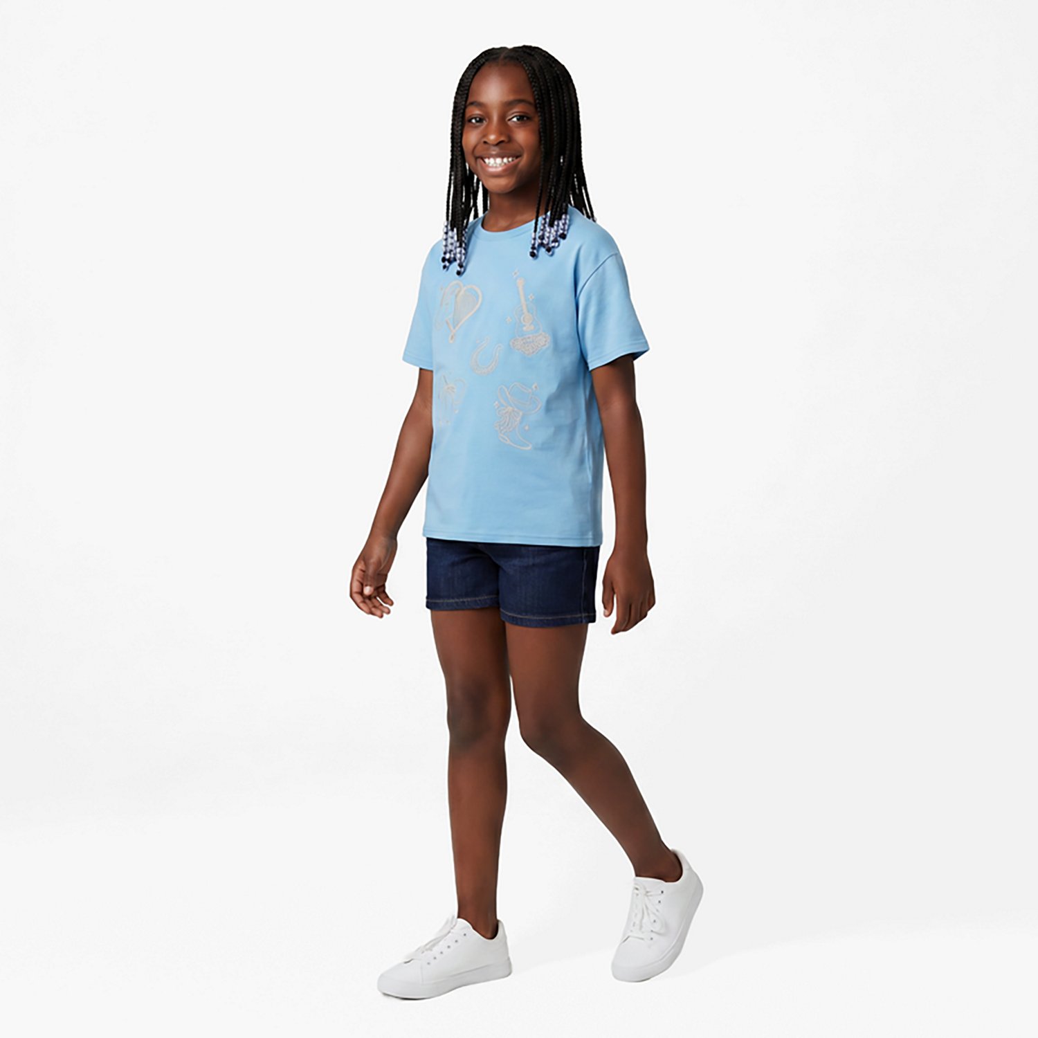 BCG Girls Lifestyle Cotton Boxy Dainty T-Shirt