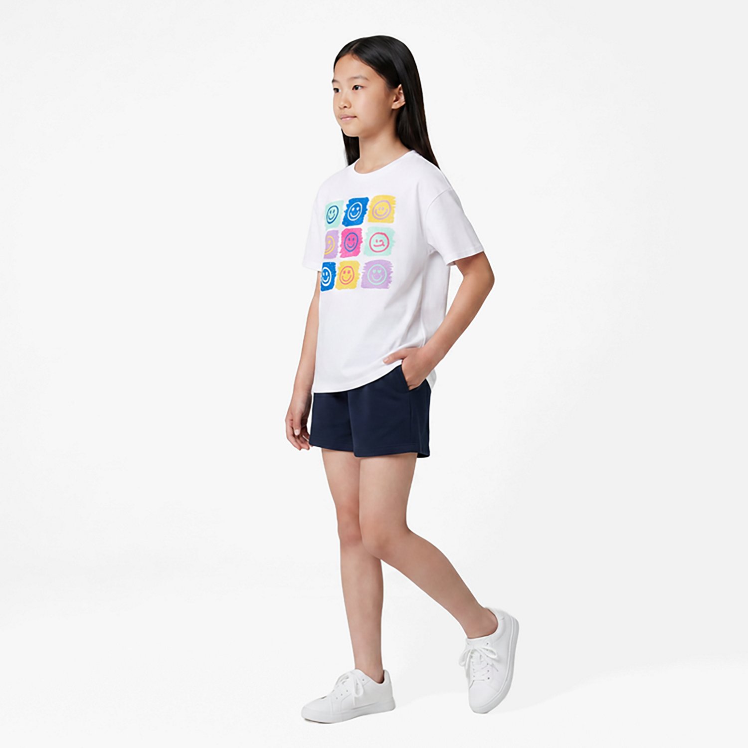 BCG Girls Boxy Happy Smiles T-shirt
