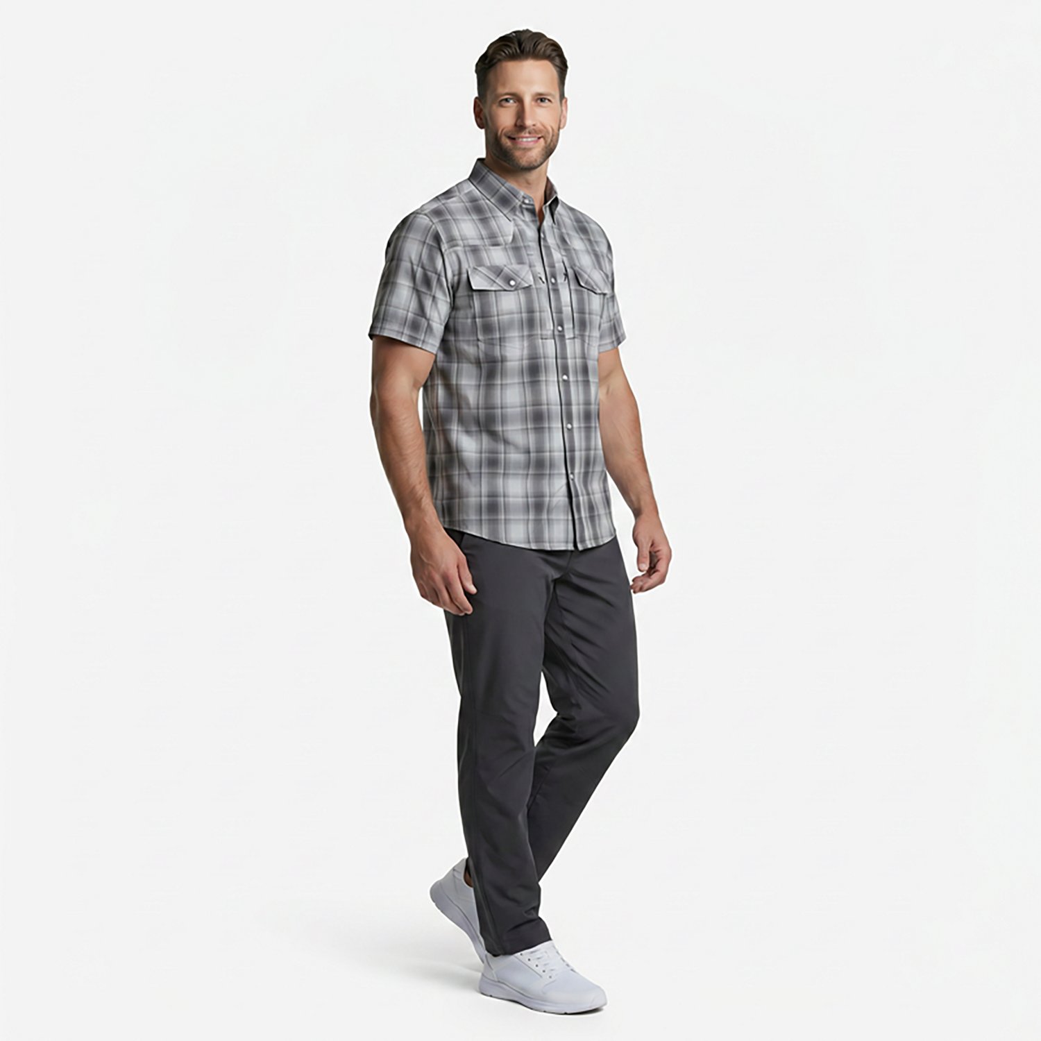 Magellan Men's Pecos River Plaid Short Sleeve Shirt