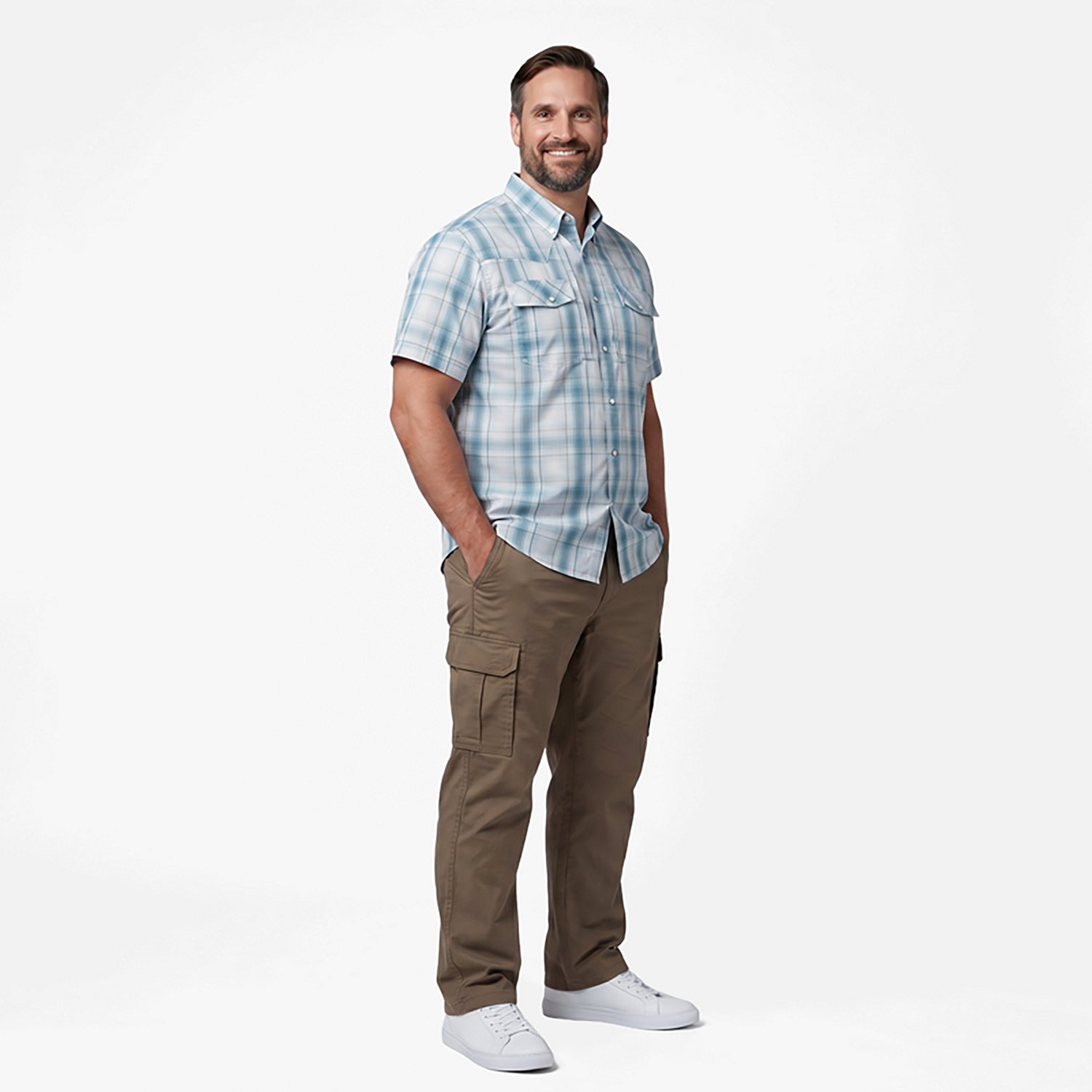 Magellan Men's Pecos River Plaid Short Sleeve Shirt