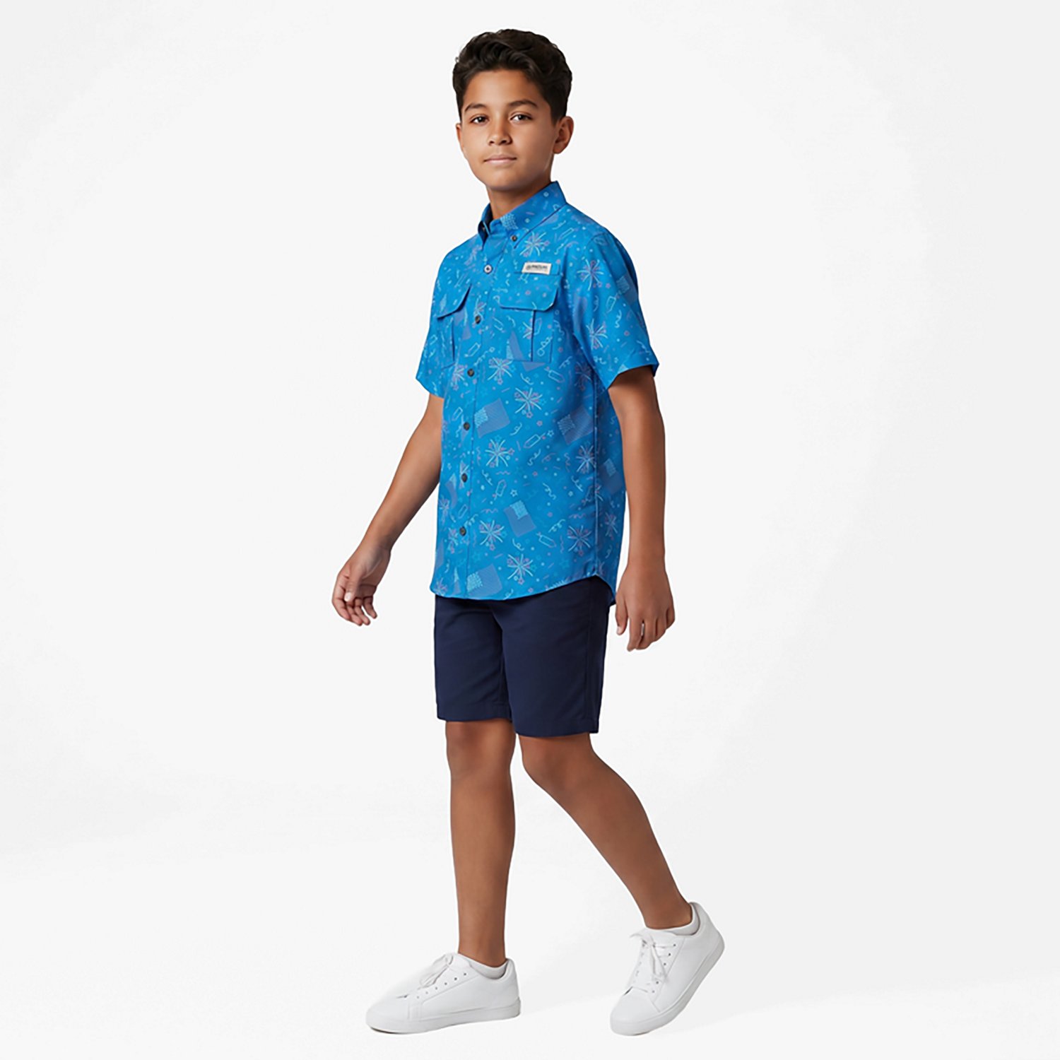 Magellan Outdoors Boys' Laguna Madre Americana Print Short Sleeve Fishing Shirt - view number 2