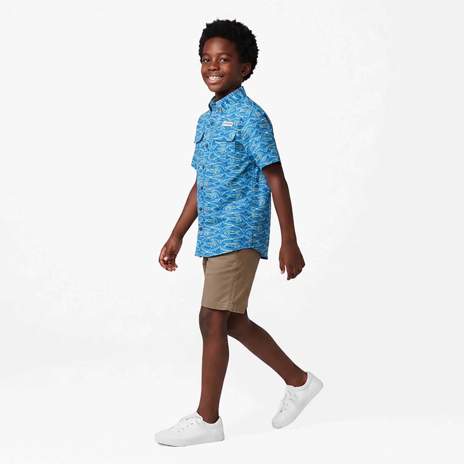Magellan Outdoors Boys' Laguna Madre Print Short Sleeve Fishing Shirt