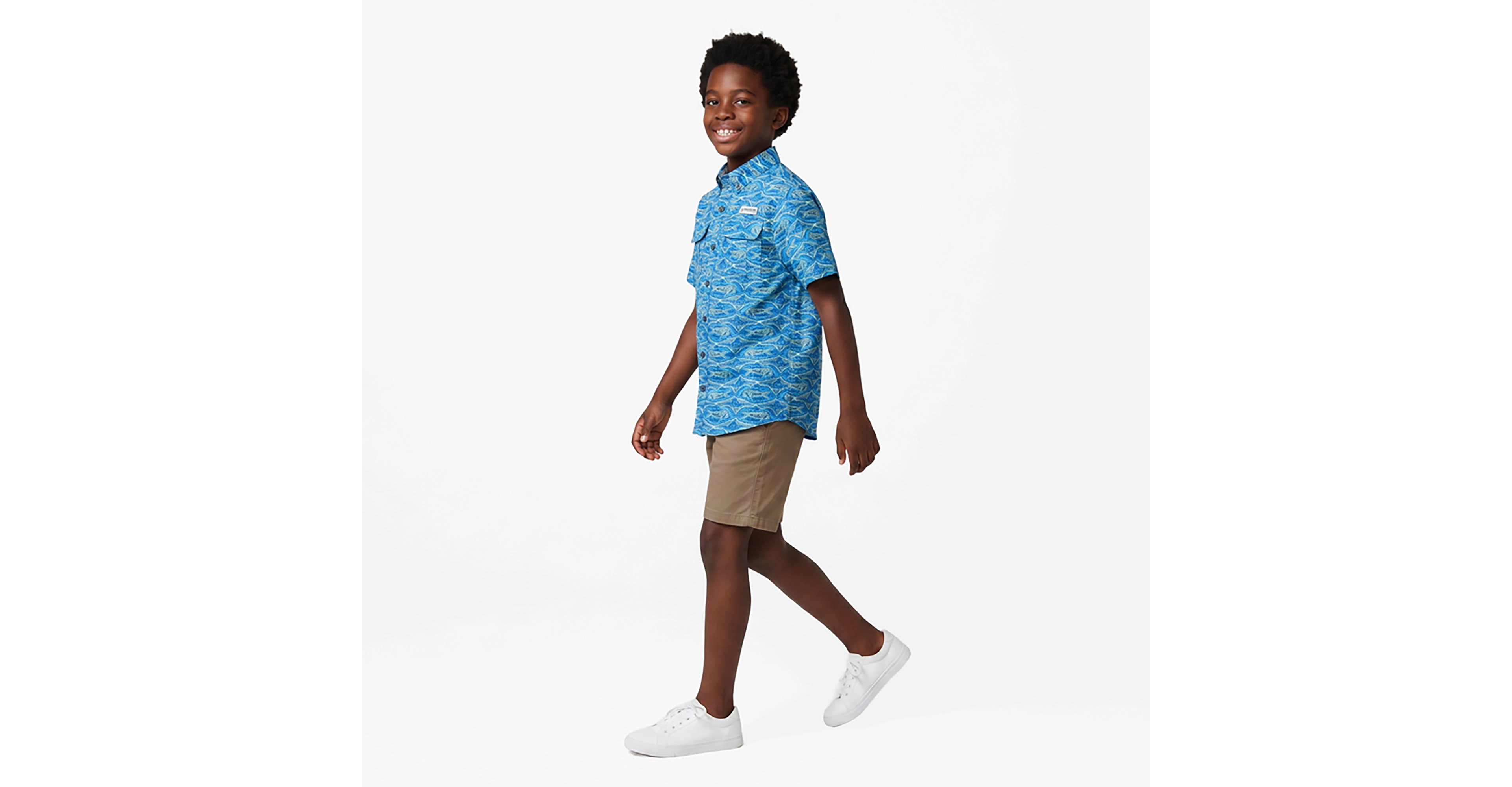 Magellan Outdoors Boys' Laguna Madre Print Short Sleeve Fishing Shirt