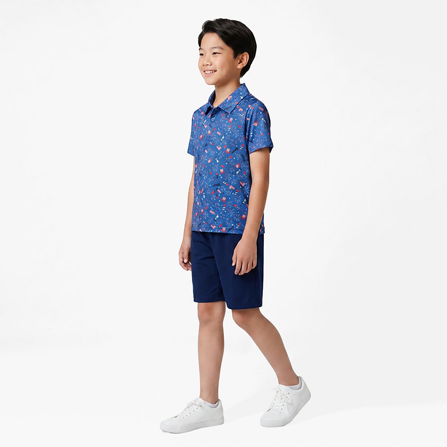 BCG Boys' 4-7 Golf Patriotic Print Polo Shirt Set
