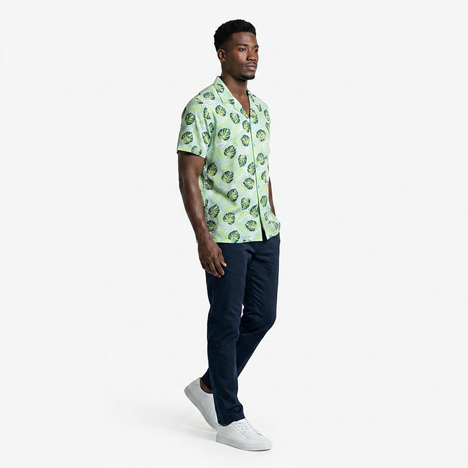 O'Rageous Men's Palm Floral Cabana Printed Short Sleeve Swim Shirt - view number 2