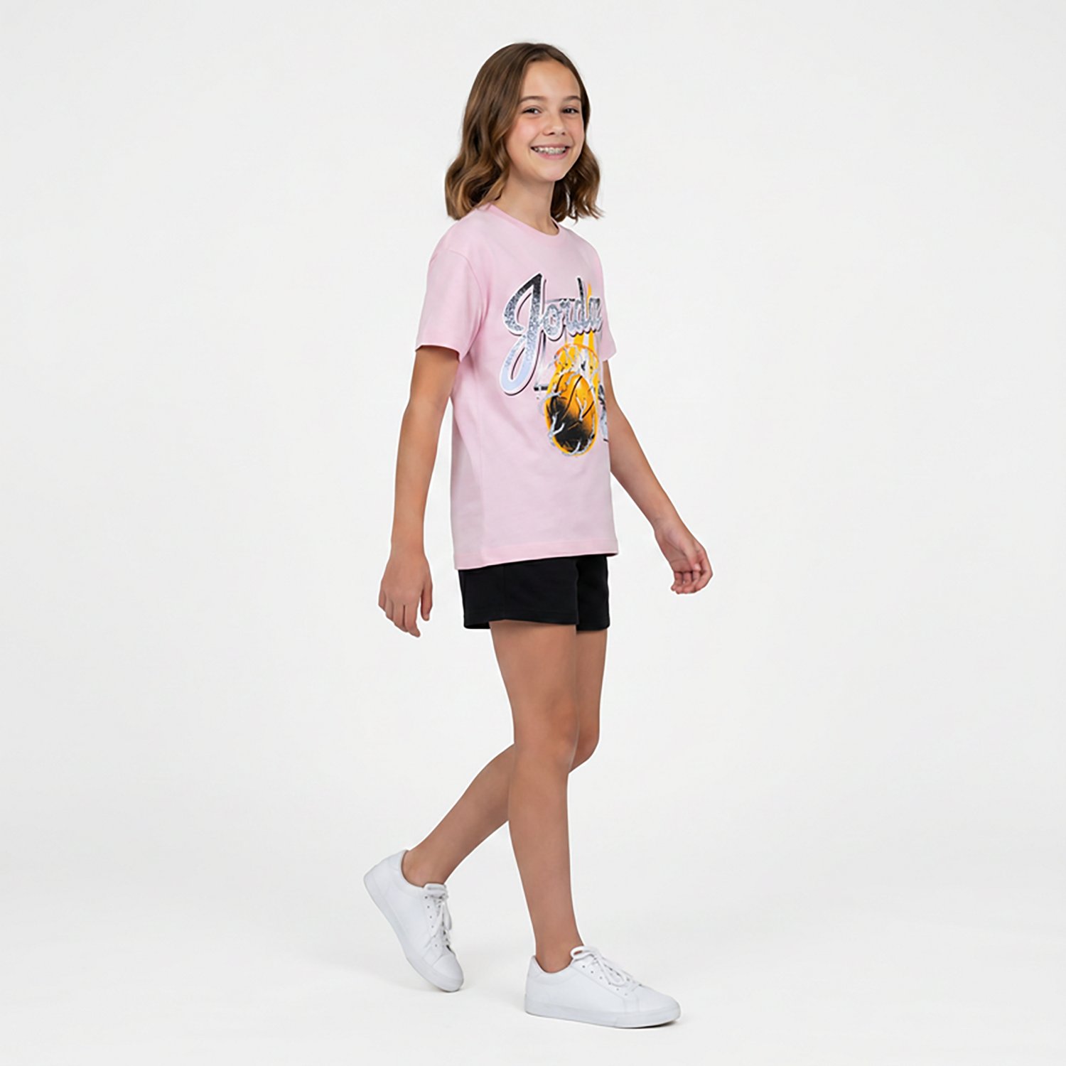 Jordan Girls' She's On Fire Script Graphic T-shirt