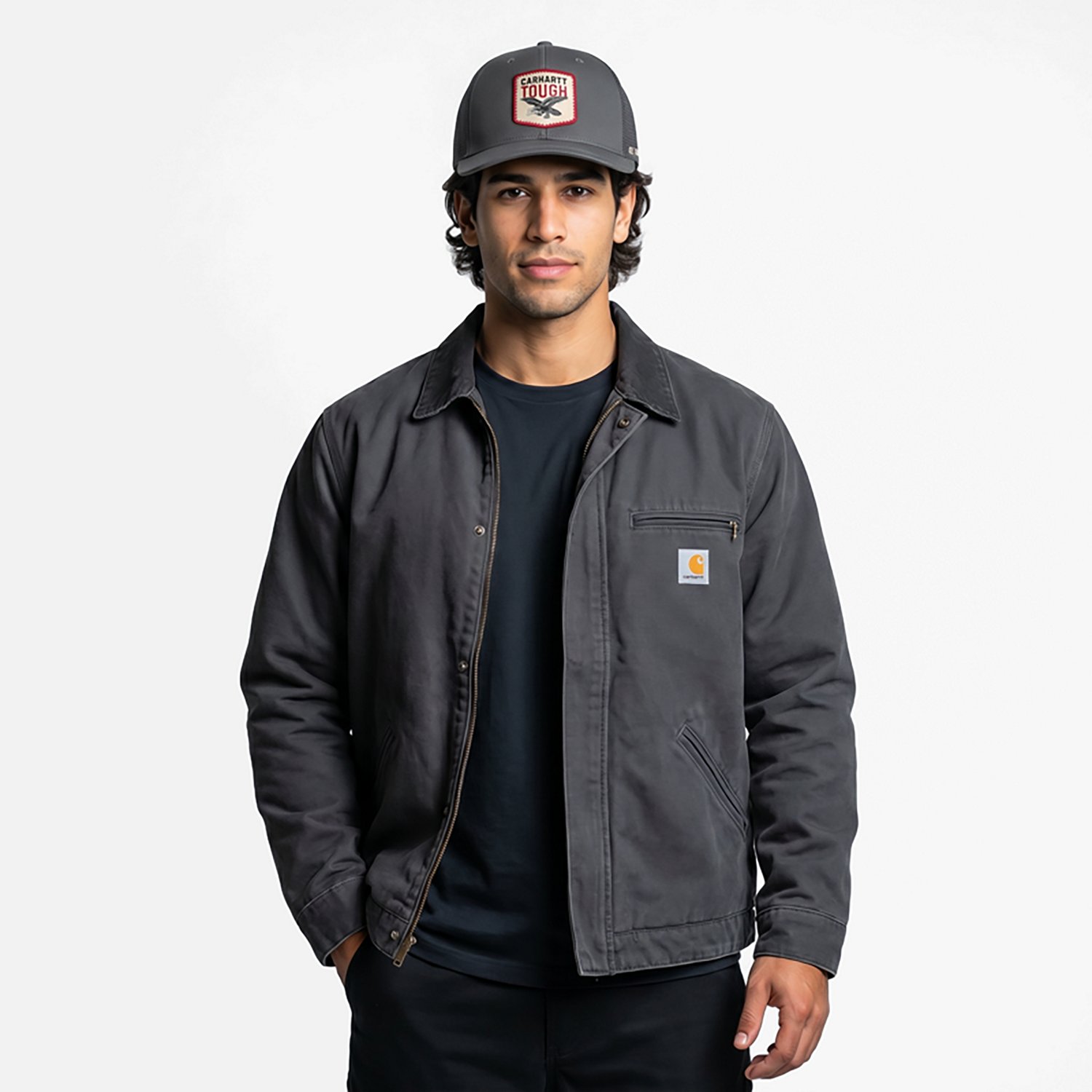 Carhartt Men's Washed Duck Flat Brim Eagle Graphic Cap