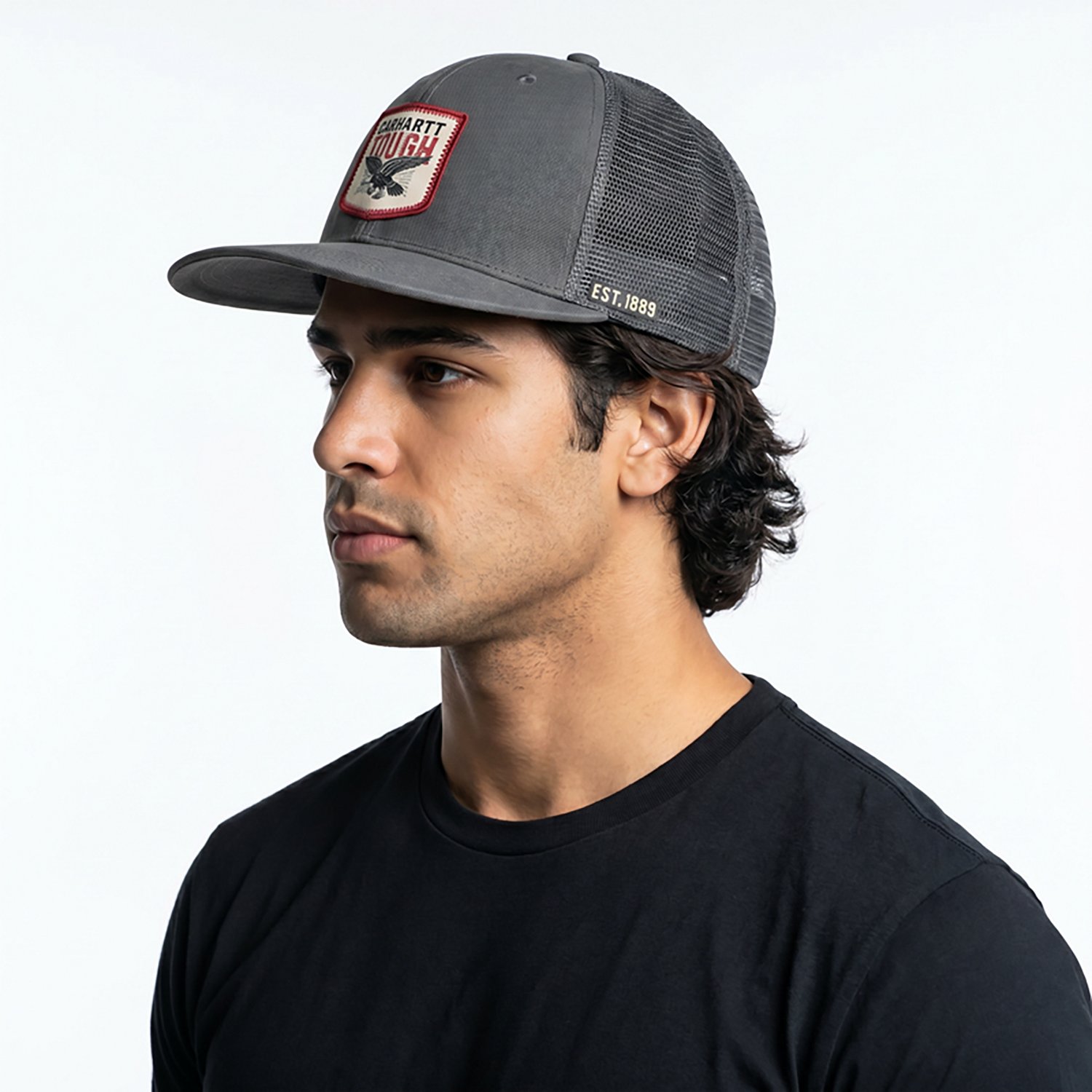 Carhartt Men's Washed Duck Flat Brim Eagle Graphic Cap