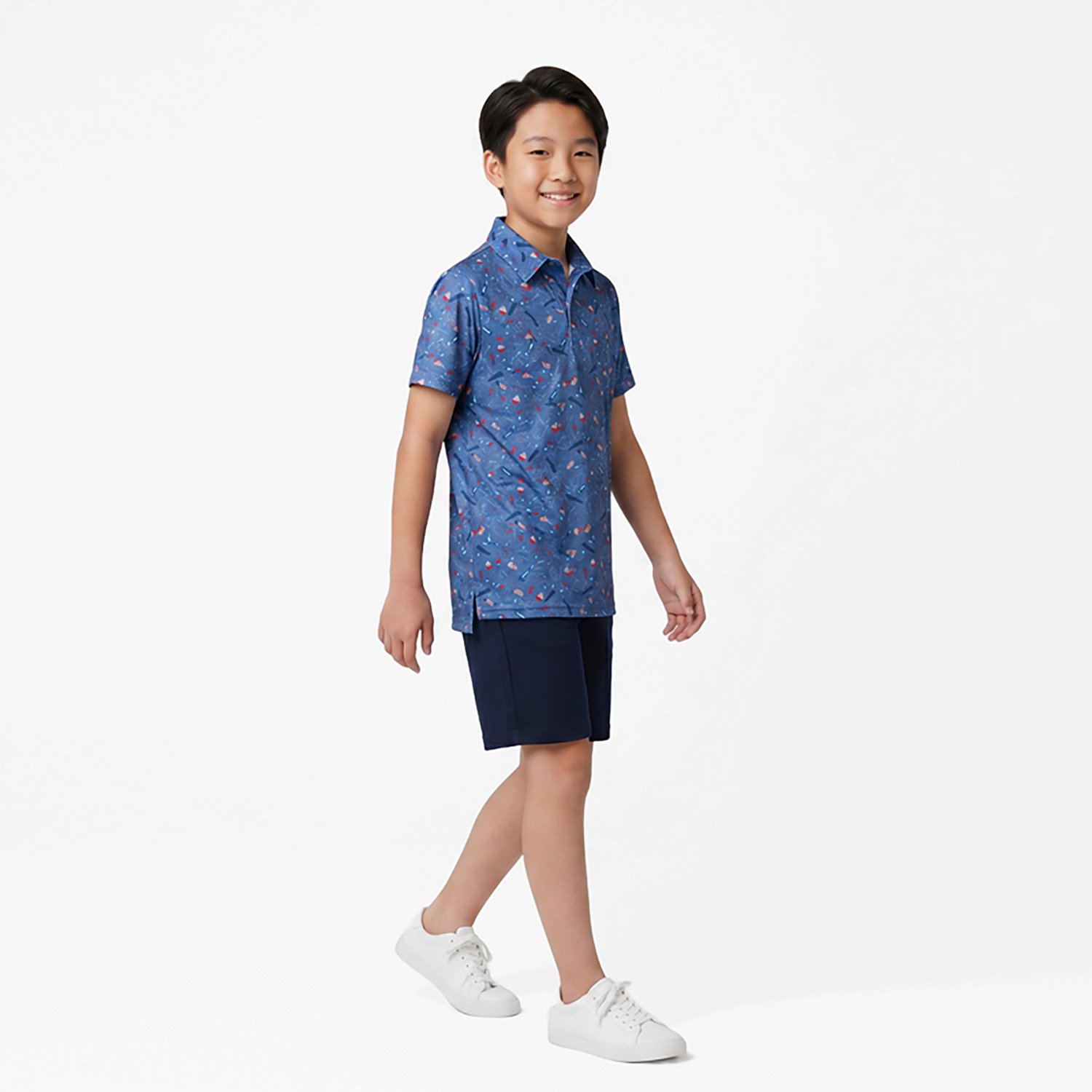 BCG Boy's Patriotic Print Short Sleeve Polo Shirt - view number 2