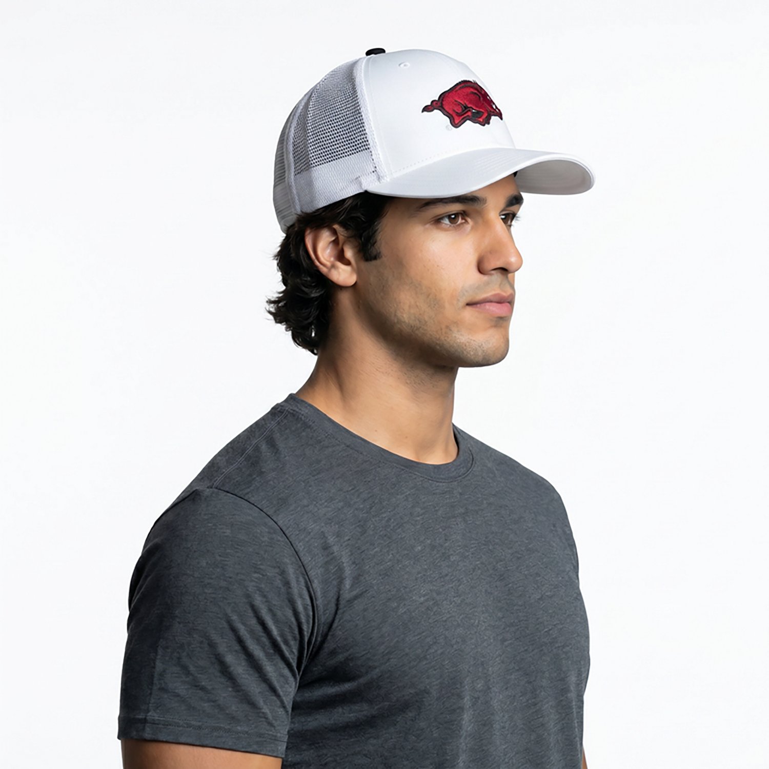 Nike Men's Arkansas Team Patch Rise Trucker Cap