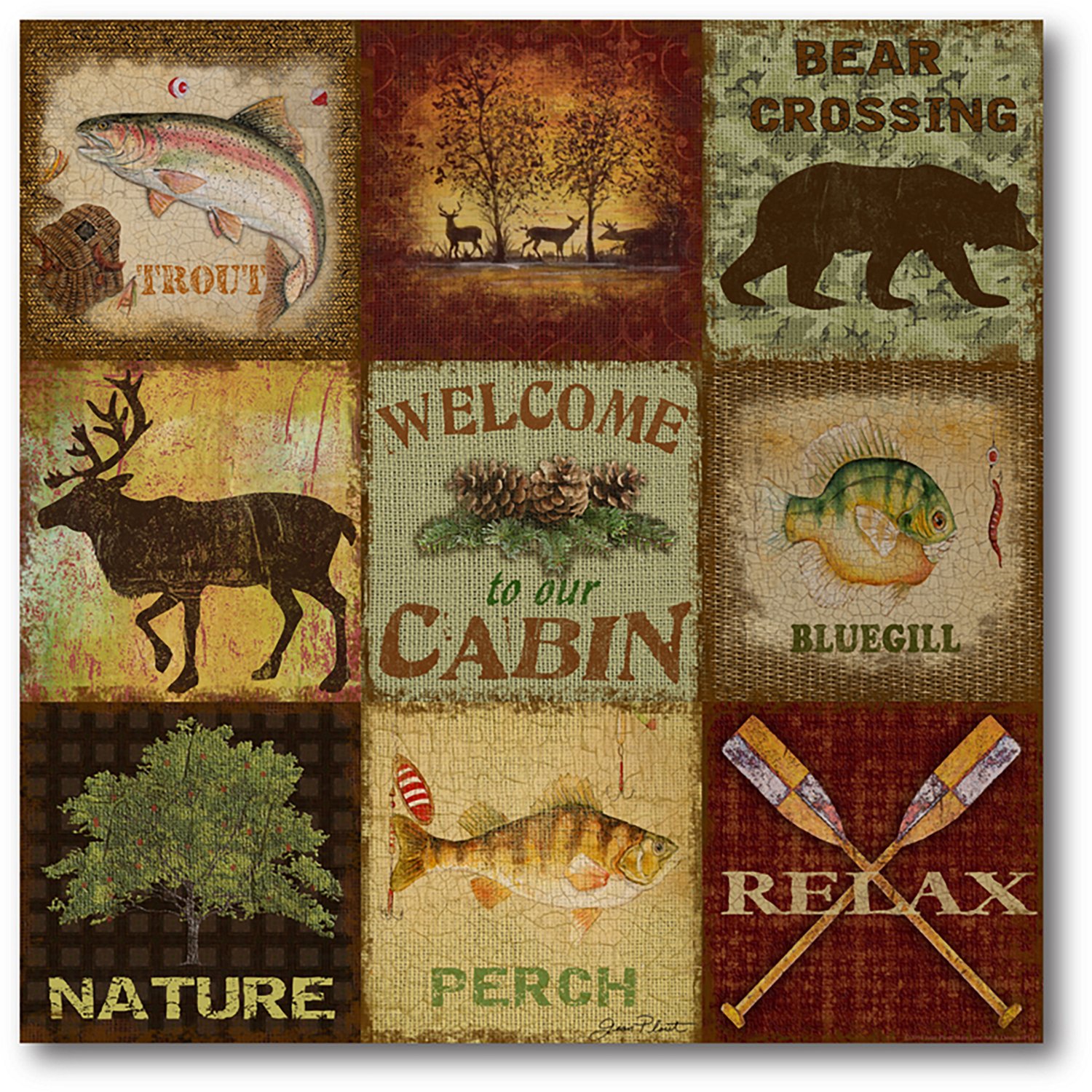 Courtside Market Cabin Life 30 x 30 in. Gallery-Wrapped Canvas