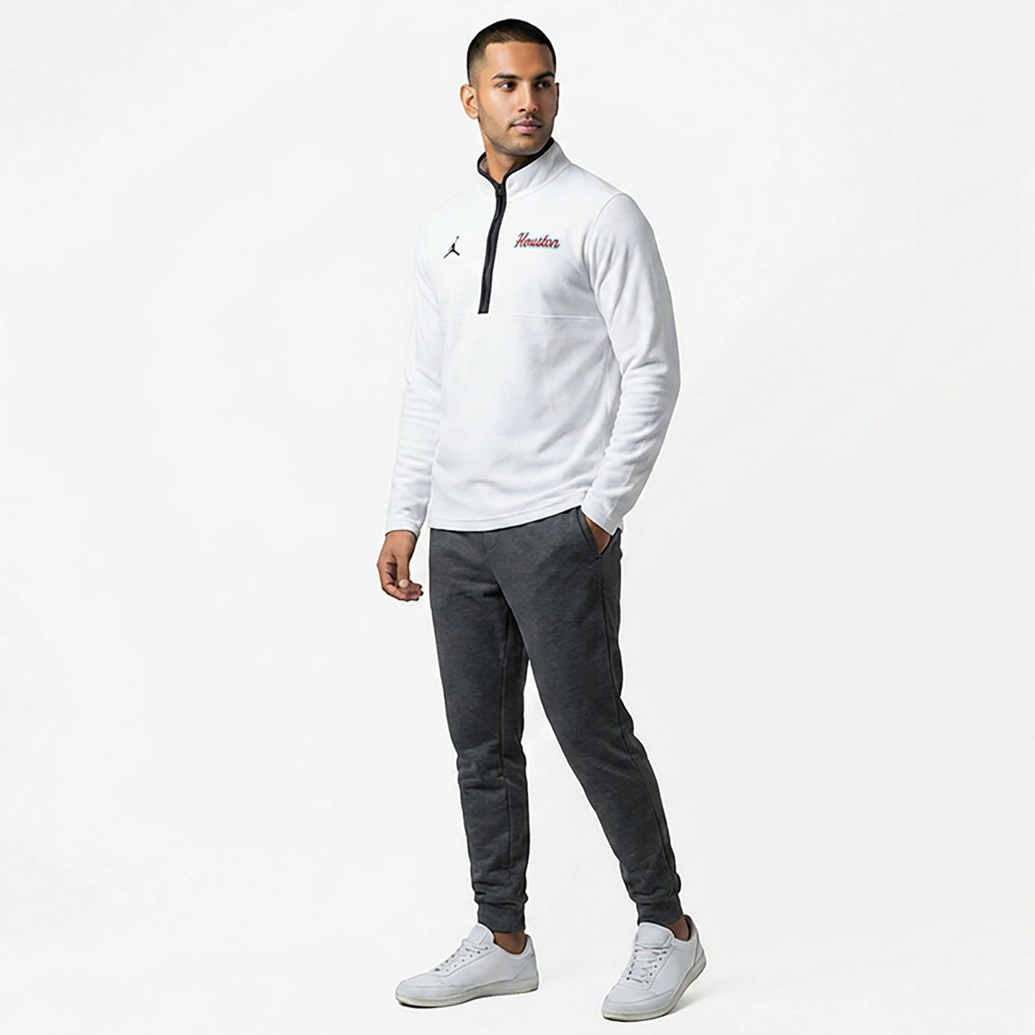 Jordan Men’s University of Houston Blue Out Dri-FIT Victory 1/4 Zip Pullover - view number 3