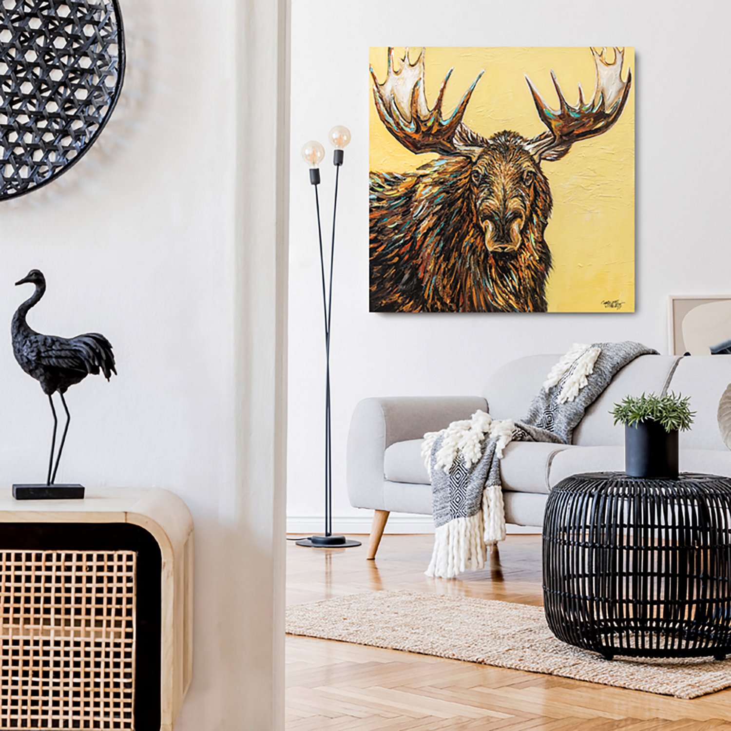 Courtside Market Large Moose 16 in x 16 in Gallery-Wrapped Canvas - view number 2