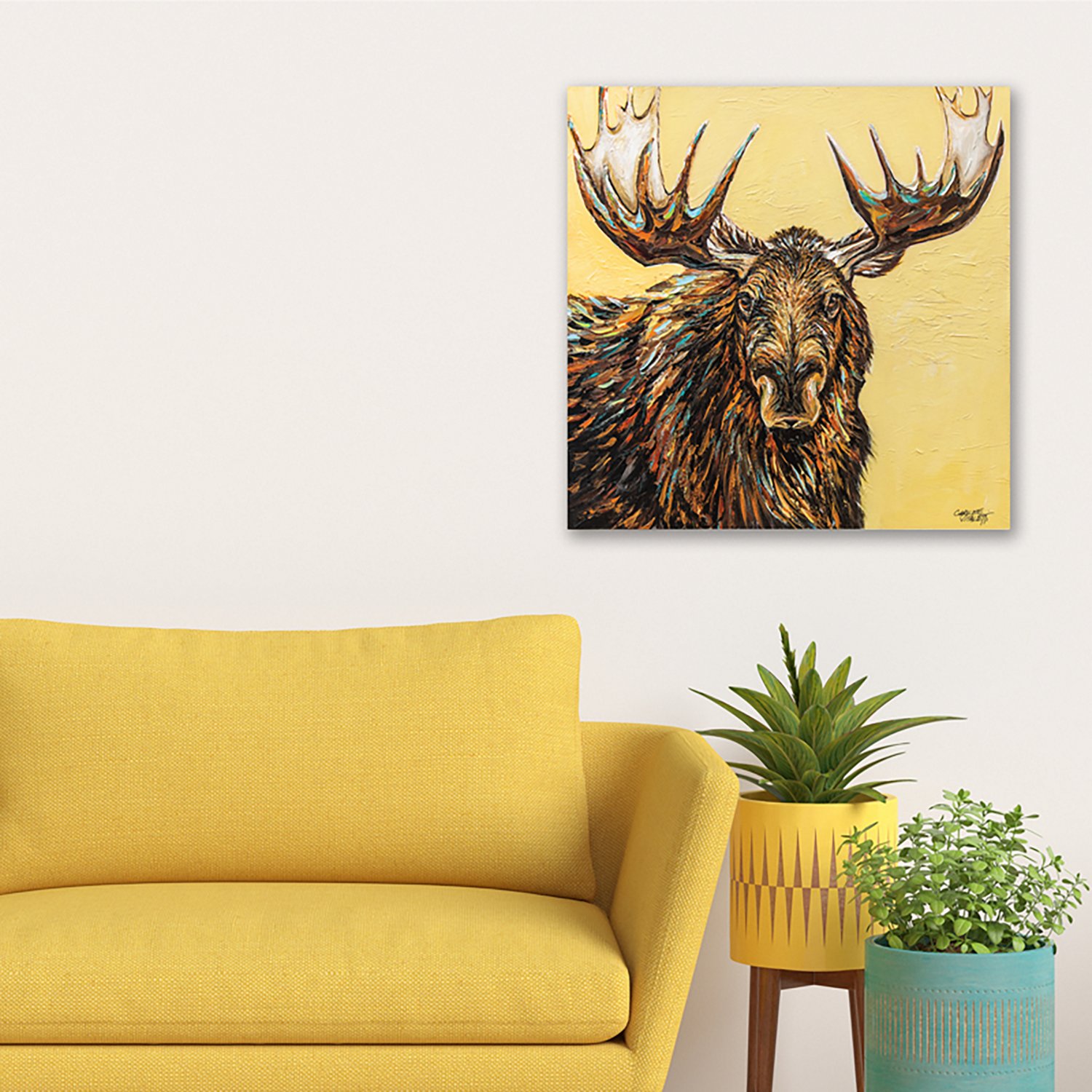 Courtside Market Large Moose 24 in x 24 in Gallery-Wrapped Canvas - view number 2