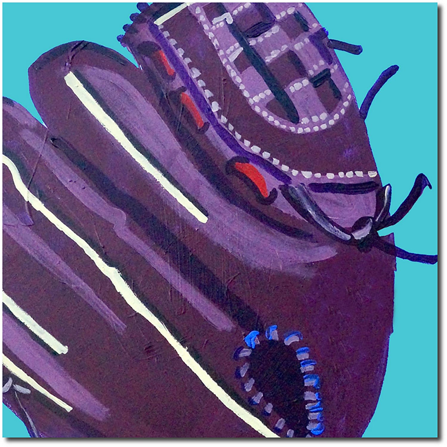 Courtside Market Purple Mitt 24 x 24 in. Gallery-Wrapped Canvas