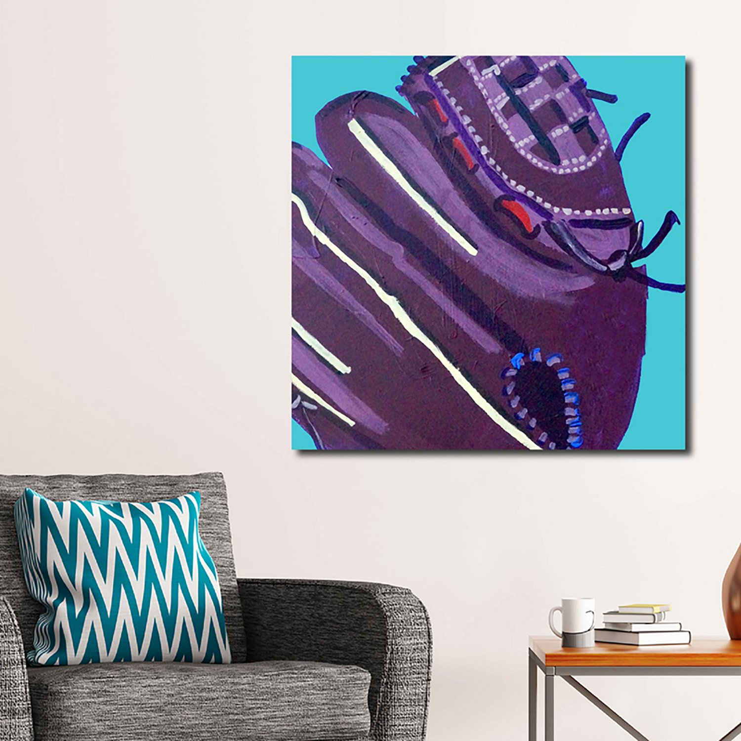 Courtside Market Purple Mitt 24 x 24 in. Gallery-Wrapped Canvas - view number 2