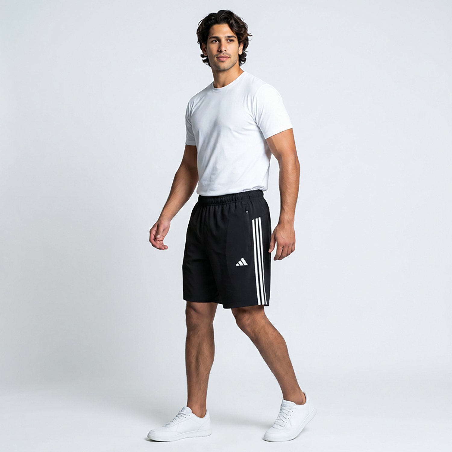 adidas Men's Workout Essentials Base 3-Stripes Woven Shorts 7 in. - view number 2