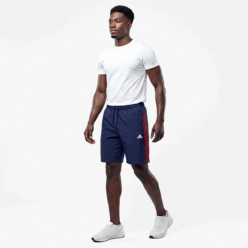 adidas Men's Workout Essentials Base 3-Stripes Woven Shorts 7 in.