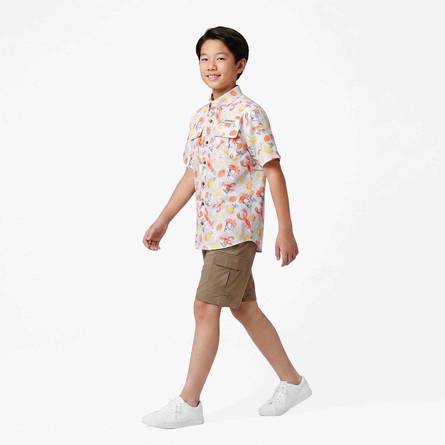 Magellan Outdoors Boys' Laguna Madre Crawfish Short Sleeve Fishing Shirt