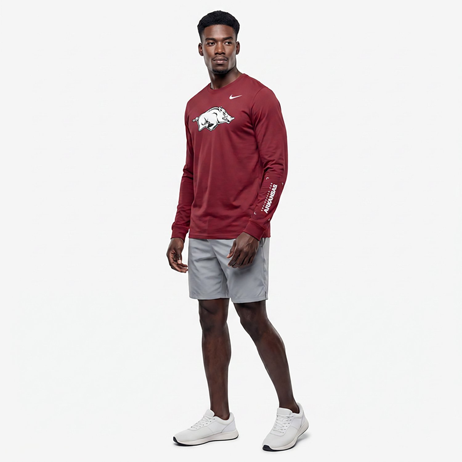 Nike Men's University of Arkansas Mascot Legend Practice Long Sleeve Graphic T-shirt - view number 3