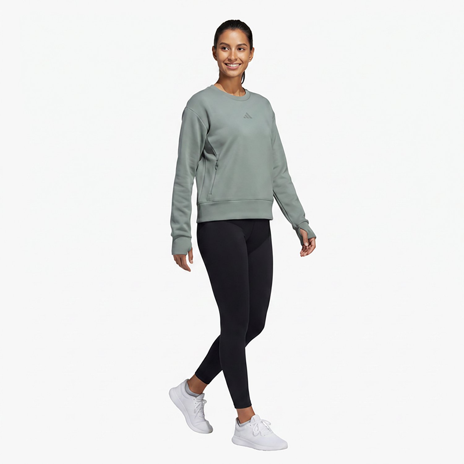 adidas Women's D4T Warm-Up Crewneck Sweatshirt